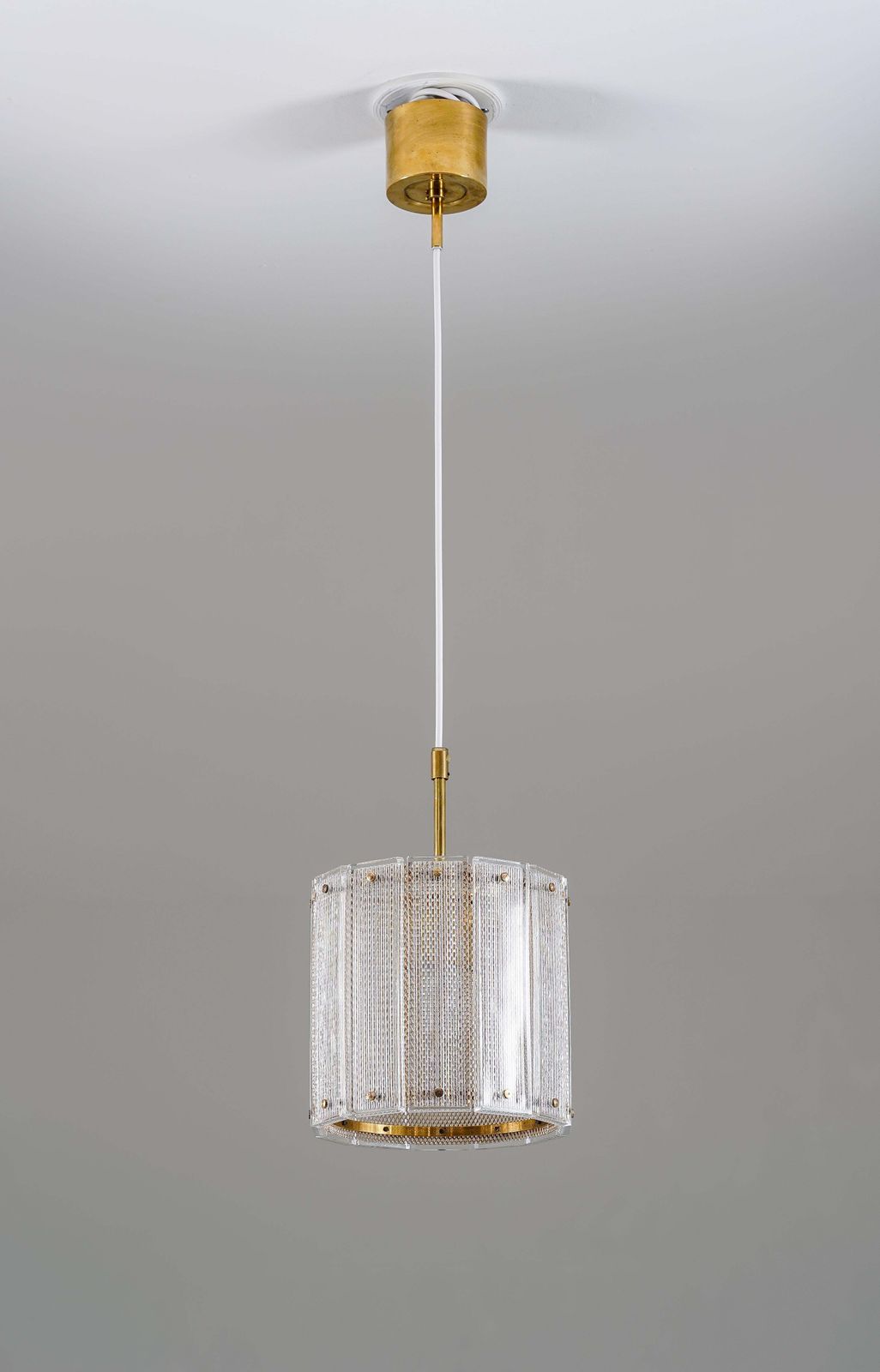 Pair Of Glass And Brass Pendants By Falkenbergs Belysning, Sweden, 1960s photo furniture