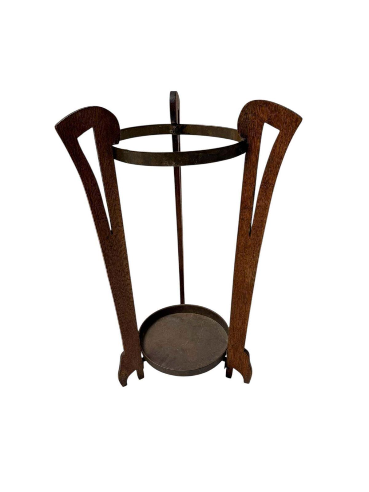 Oak And Brass Arts & Crafts Umbrella Stand, 1900s photo vinterior