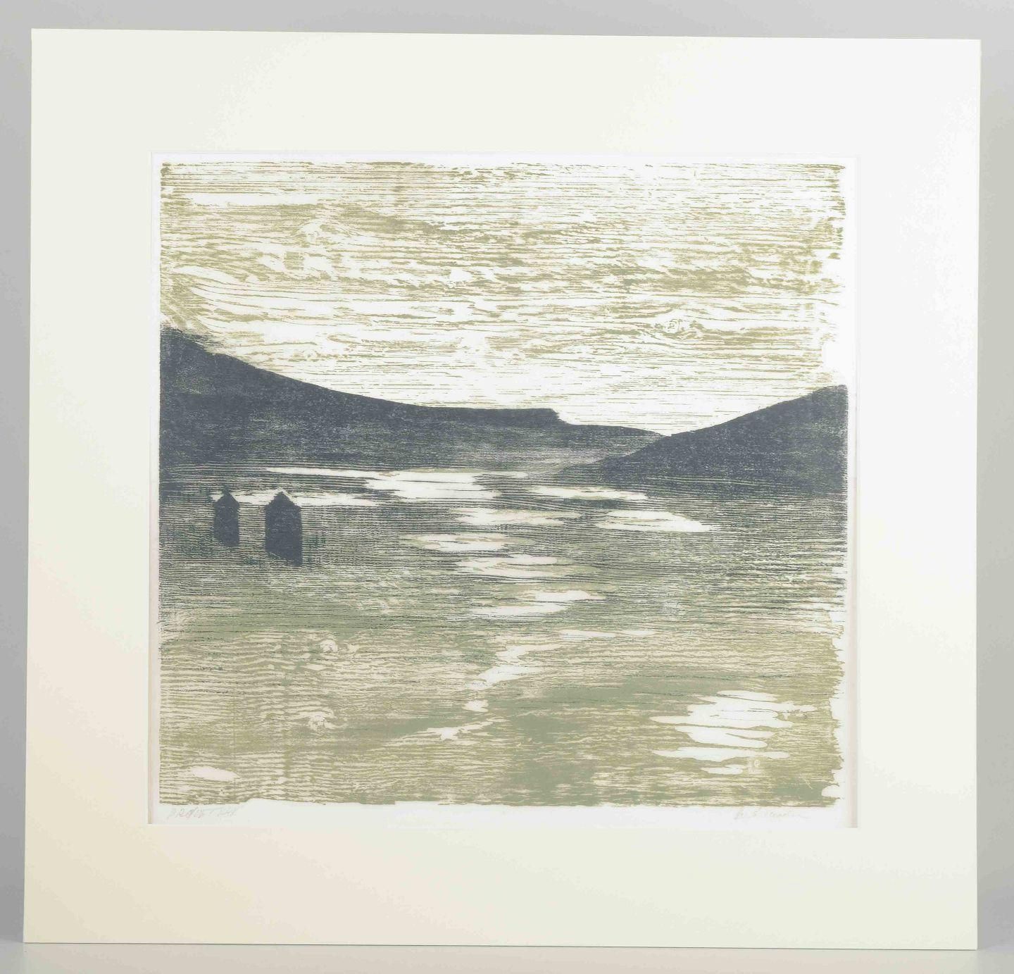 Svend åge Madsen. Color Lithograph On Paper. Atmospheric Landscape, 1980 photo furniture