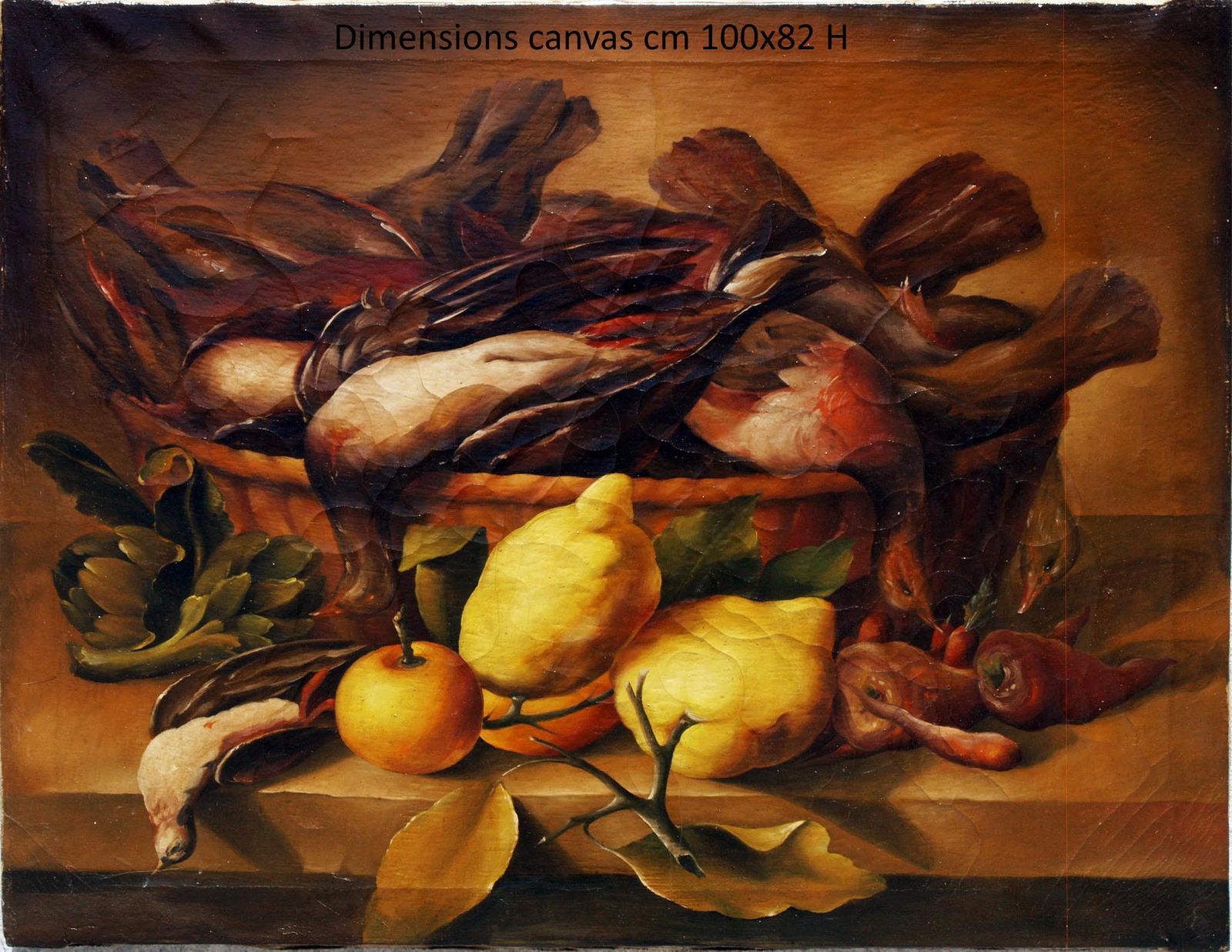 Set Of 6 Italian Neapolitan Still Life Paintings, 19th Century Oil On Canvas photo for sale