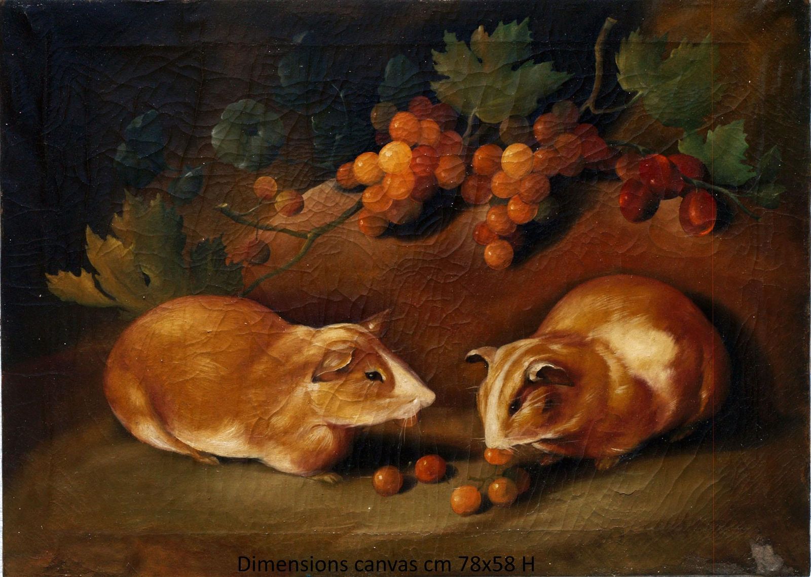 Set Of 6 Italian Neapolitan Still Life Paintings, 19th Century Oil On Canvas photo Art