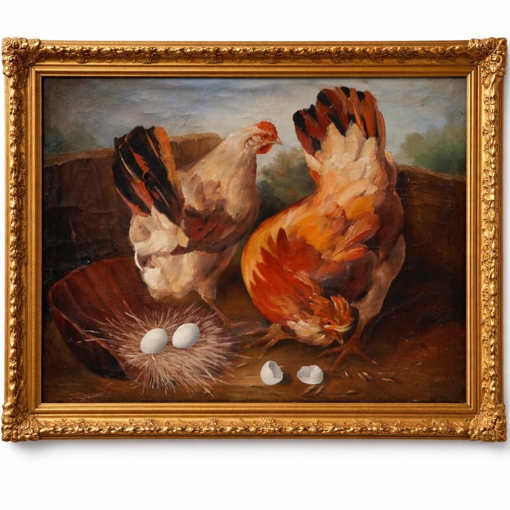 photo vinterior Set Of 6 Italian Neapolitan Still Life Paintings, 19th Century Oil On Canvas