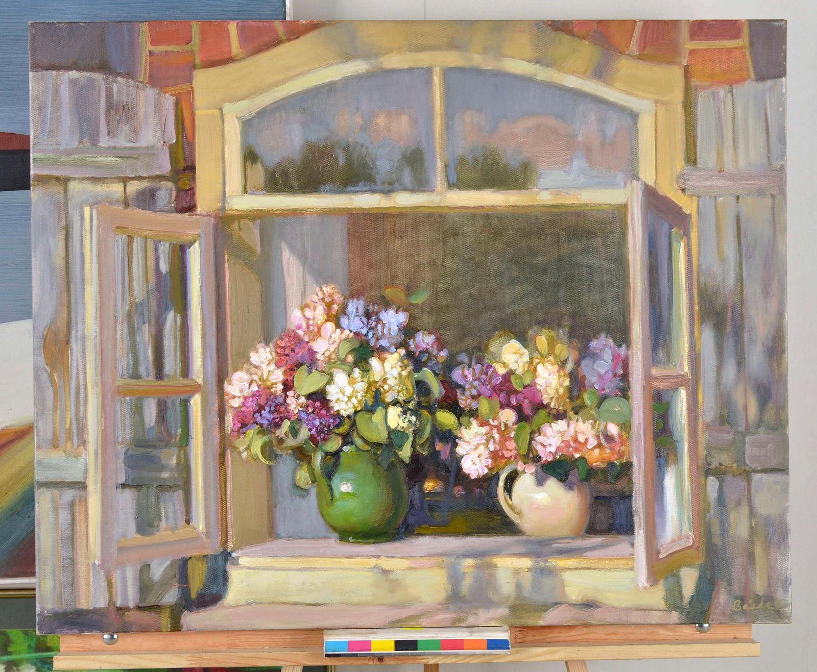 Valery Bayda Lilacs In The Window. 2012, By Valery Bayda. Oil On Canvas. 65x81 Cm. Signed2012 photo furniture