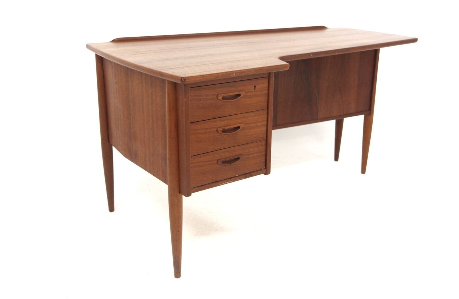 Scandinavian Teak Desk By Göran Strand For Lelångs Möbelfabrik, Sweden, 1950s photo Furniture