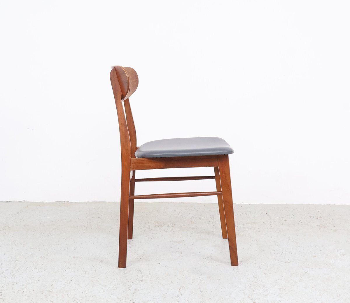 Teak Chairs With Grey Faux Leather From Farstrup Møbler, 1960s, Set Of 4 photo vinterior