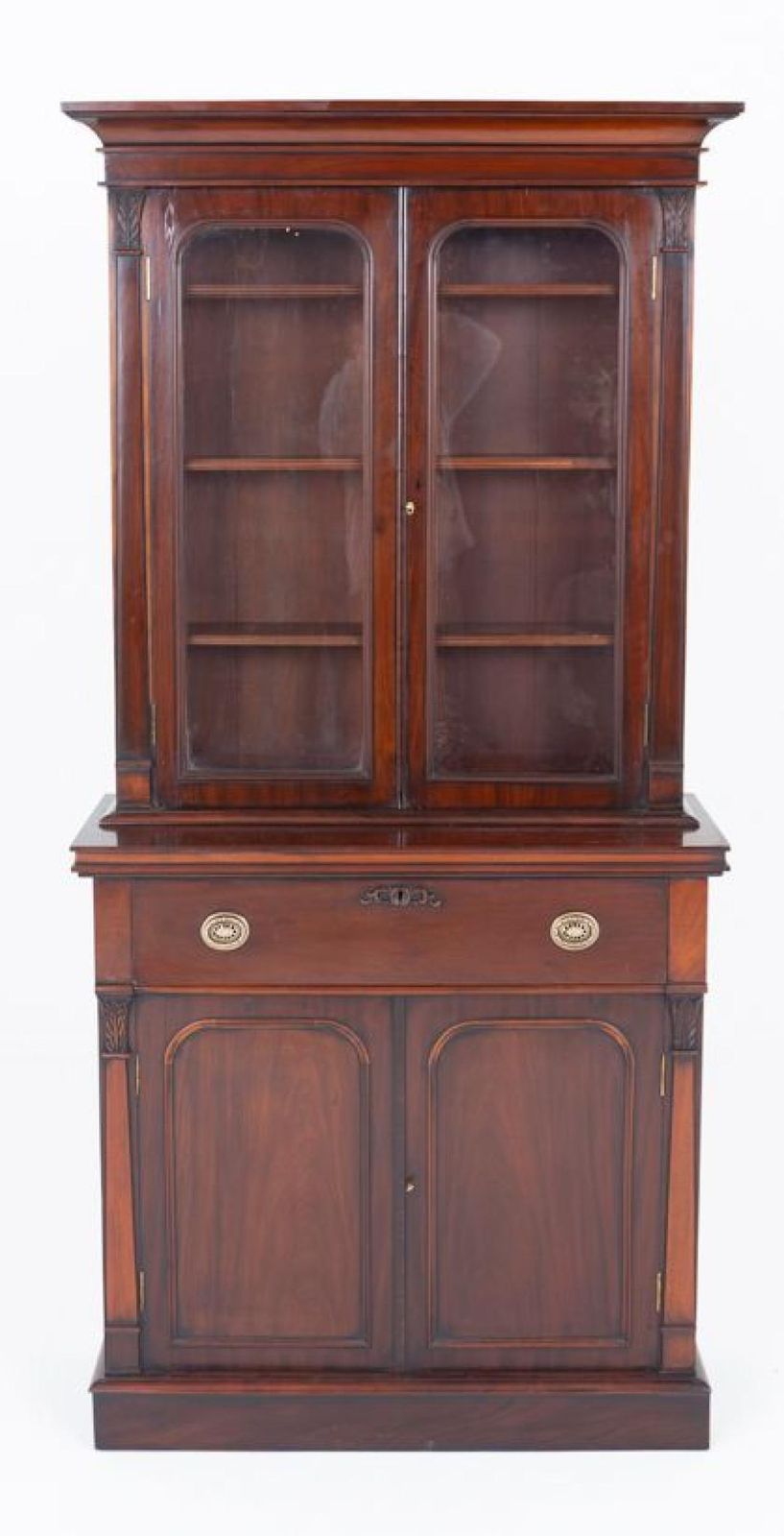 Period Victorian Secretaire Bookcase Bureau Cabinet 1860 photo for sale