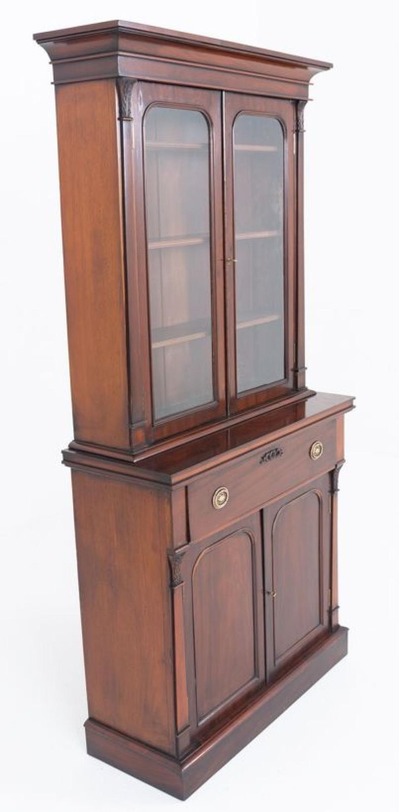 Period Victorian Secretaire Bookcase Bureau Cabinet 1860 photo Furniture