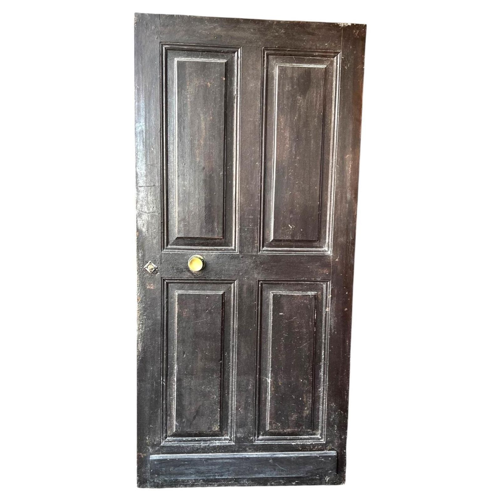 Entrance Door, Black Lacquered Main Door Single Leaf, Italy
