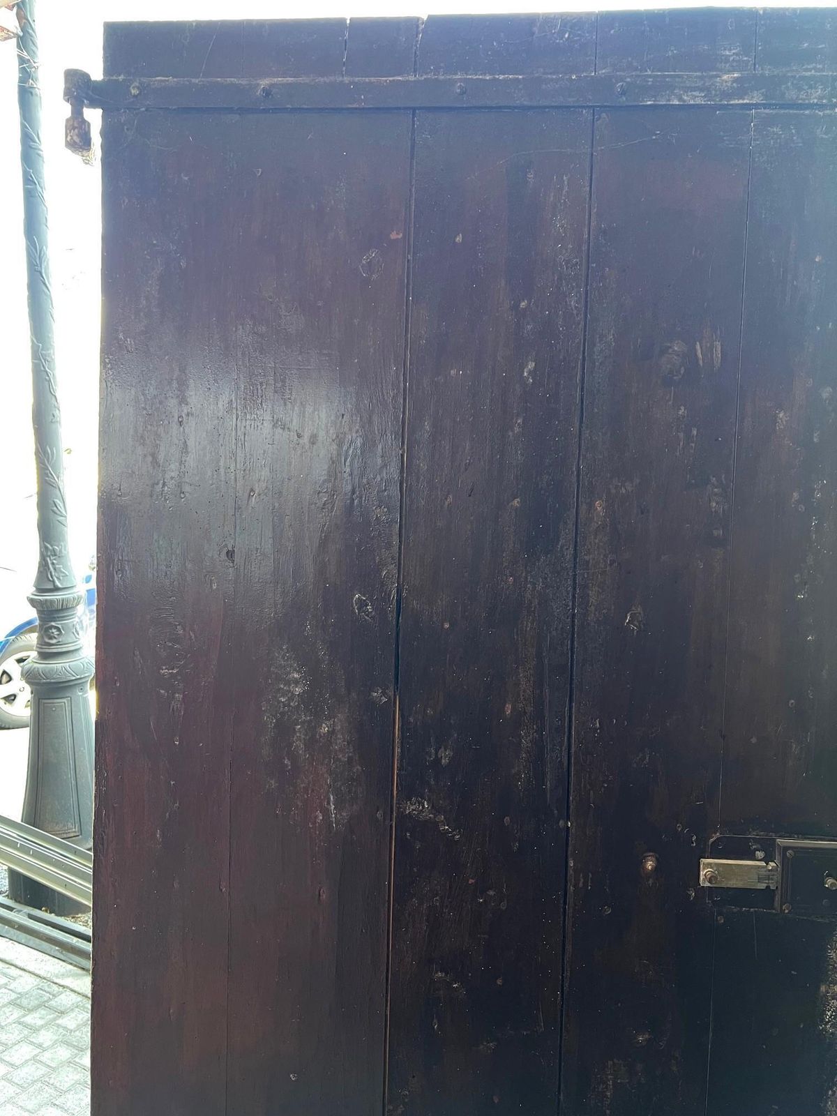 Entrance Door, Black Lacquered Main Door Single Leaf, Italy photo vintage