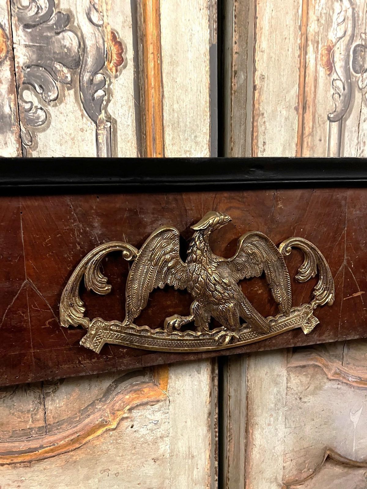 Walnut Empire Frame Fireplace, Panelled With Side Half Columns, Italy photo vinterior