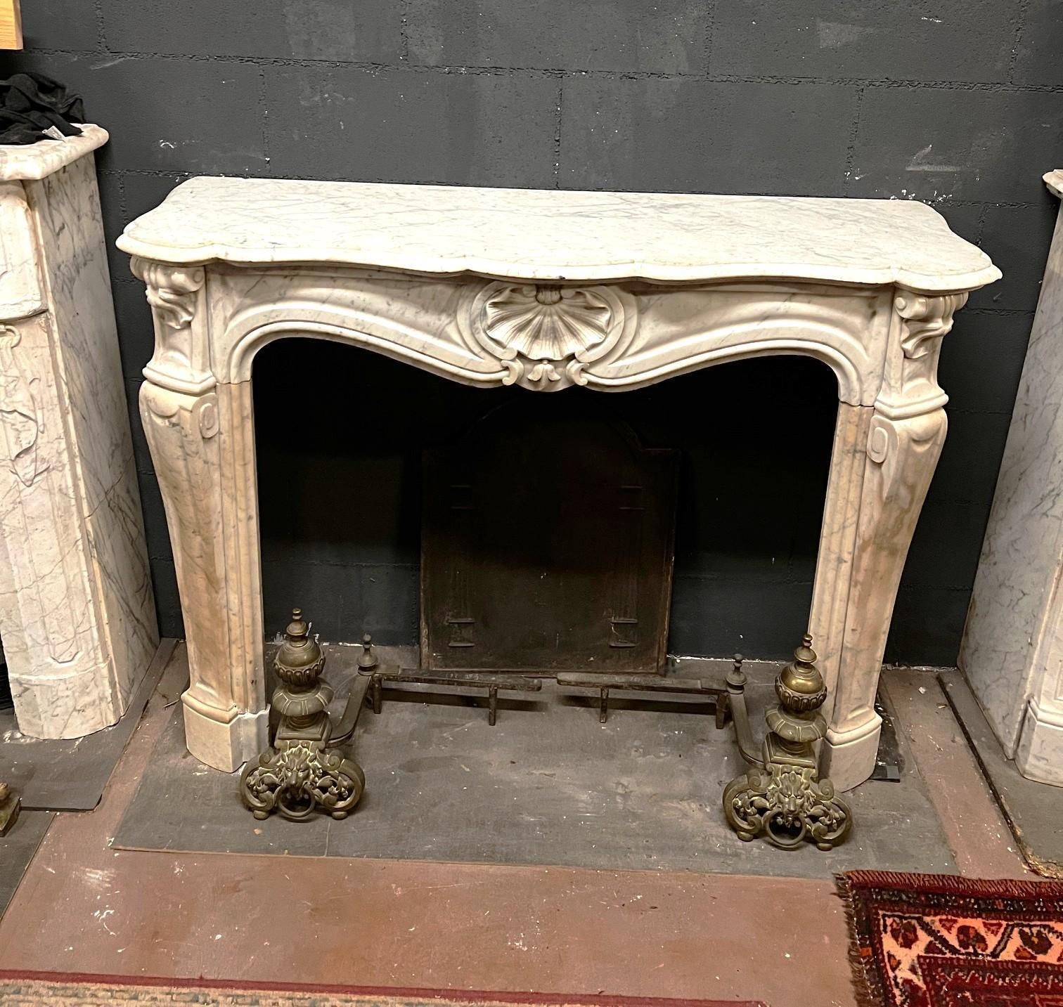 Fireplace Frame Made Of White Stained Marble Italy photo 5014.0