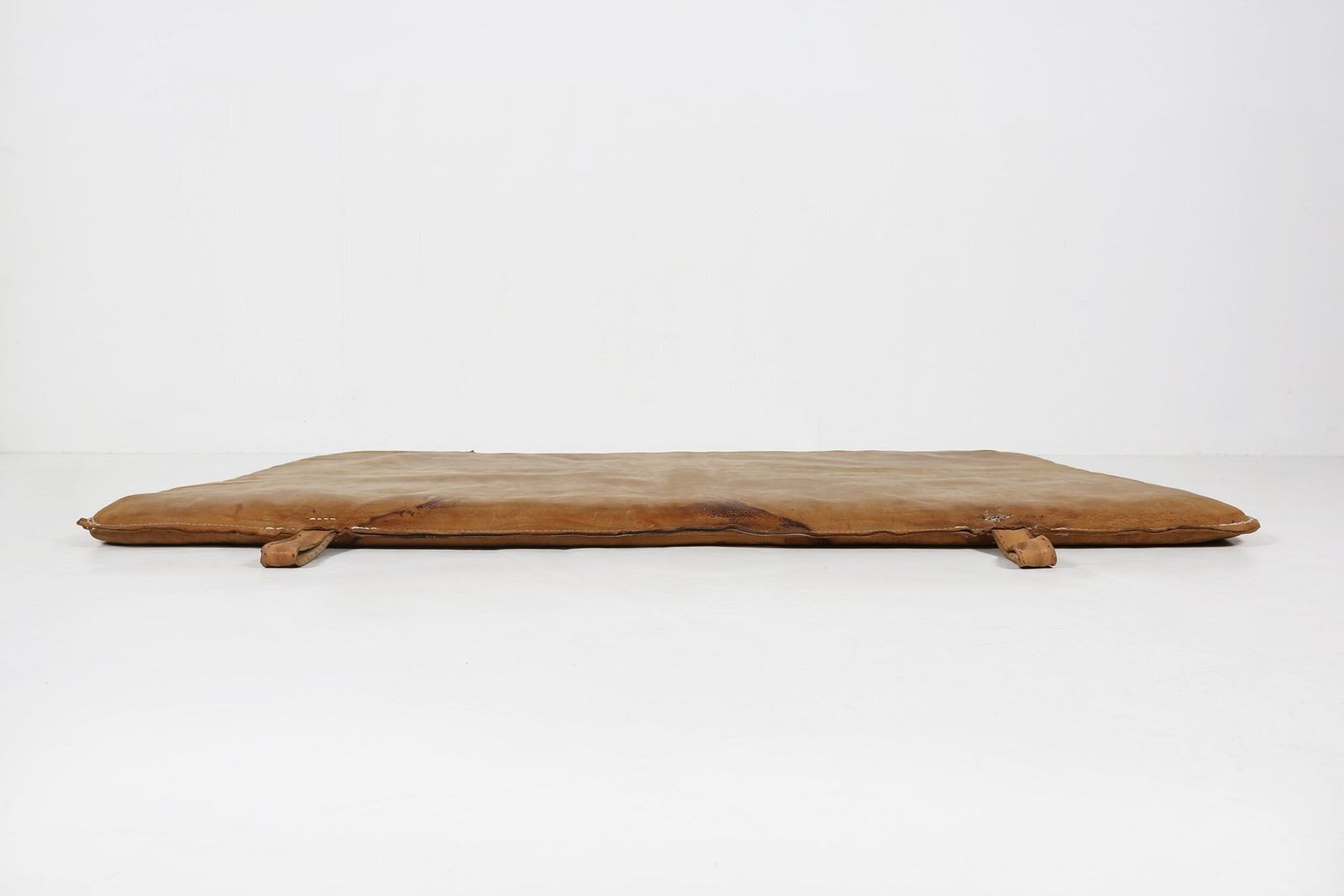 Vintage Industrial Gym Mat In Thick Cow Leather, Belgium, 1930s photo for sale