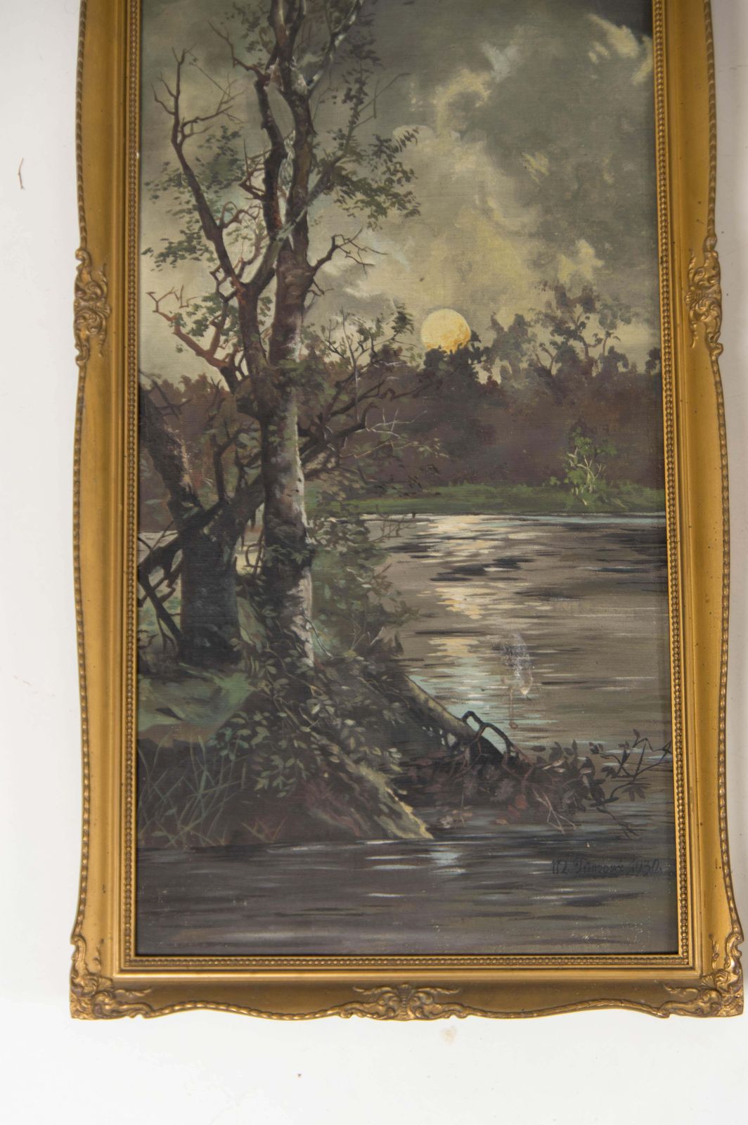 Art Nouveau Diptych Landscape Paintings, Oil On Canvas, Signed 1930 photo buy