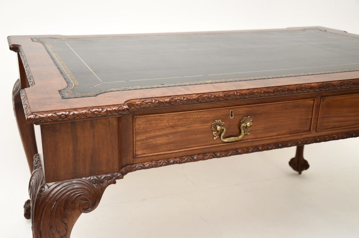 photo buy Antique Mahogany Chippendale Revival Desk By Gillows
