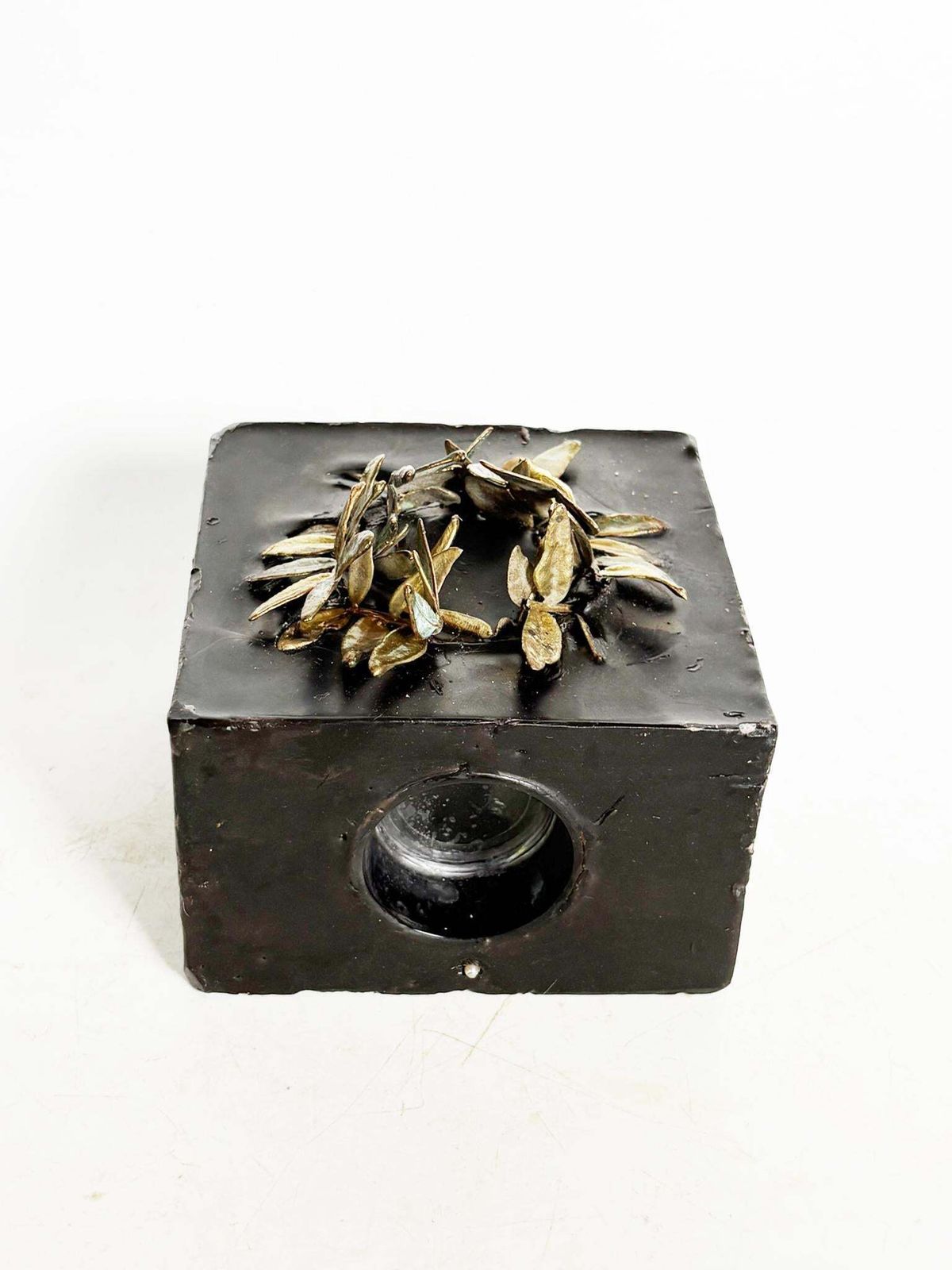 photo vintage Candle Holder Made Of Candle And Brass, France, 1970