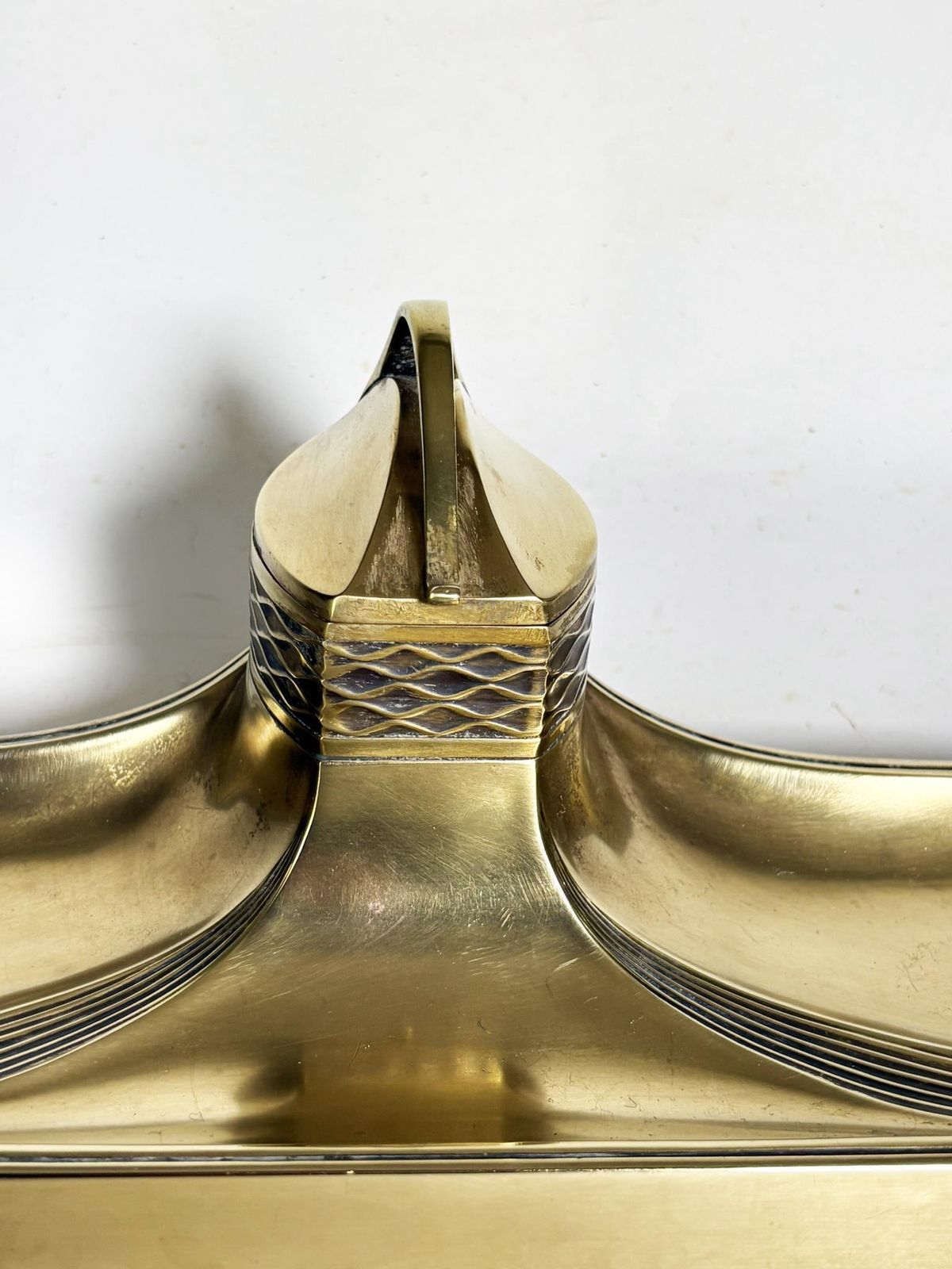 Art Nouveau Brass Inkwell, France, 1900 photo 480.0