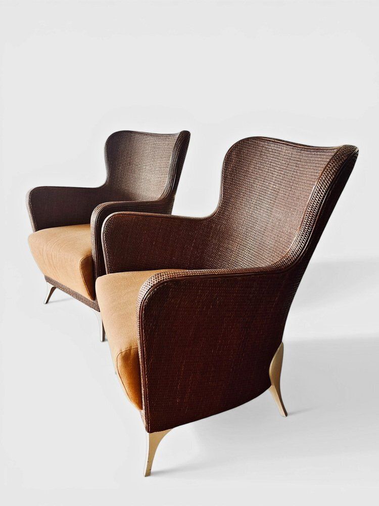 Vintage Rattan Chairs By Pierantonio Bonacina, Italy, 1990s, Set Of 2 photo Furniture