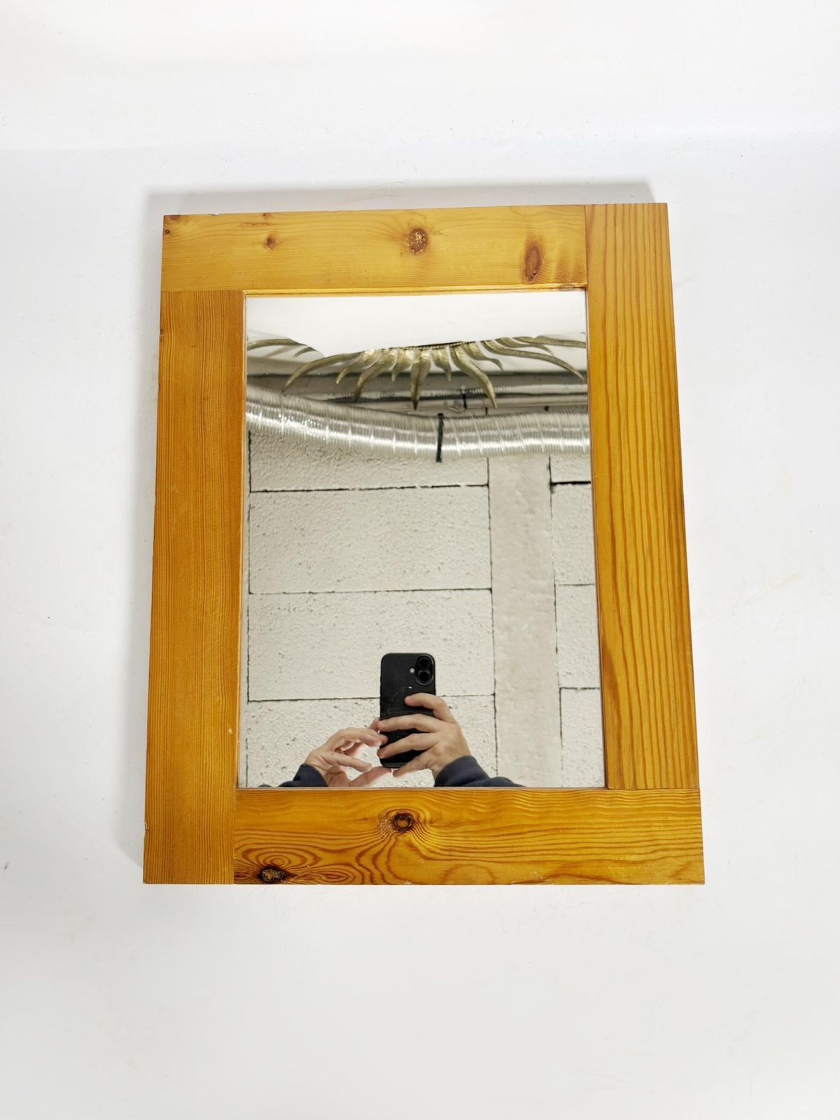 Pine Mirror In The Style Of Charlotte Perriand, France, 1970 photo vintage