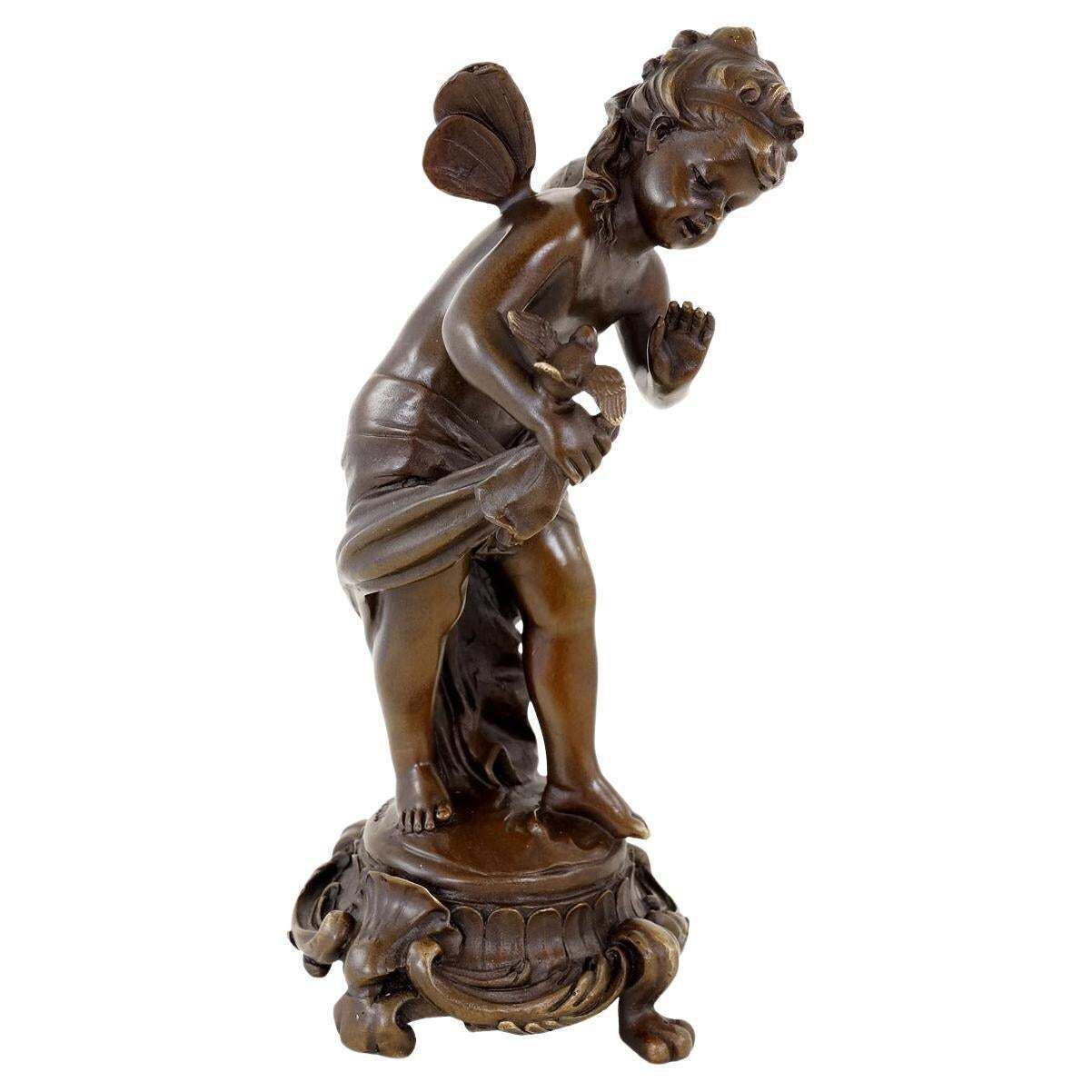 Art Nouveau Brown Patinated Bronze Fairy Sculpture