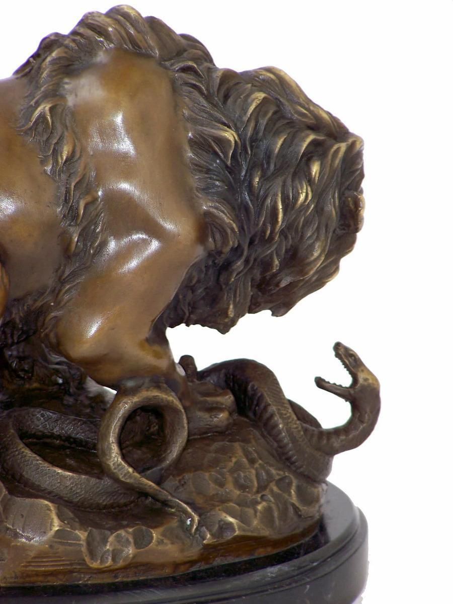 Art Deco Style Brown Patinated Bronze Lion Animal Sculpture photo 2375.0