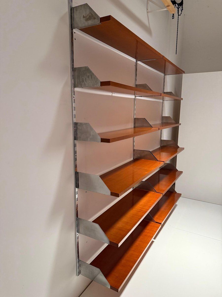 photo for sale Adjustable Shelving System In Teak With Steel, Belgium, 1960