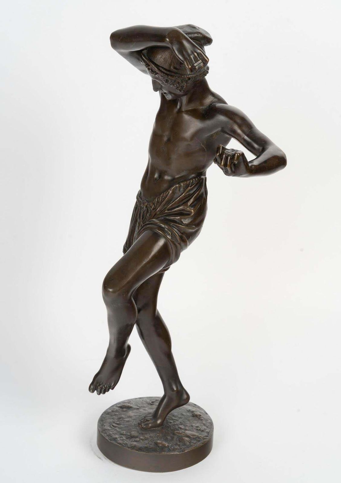 Bronze Sculpture By Francisque Duret With A Brown Patina Depicting A Dancer. photo 3627.0
