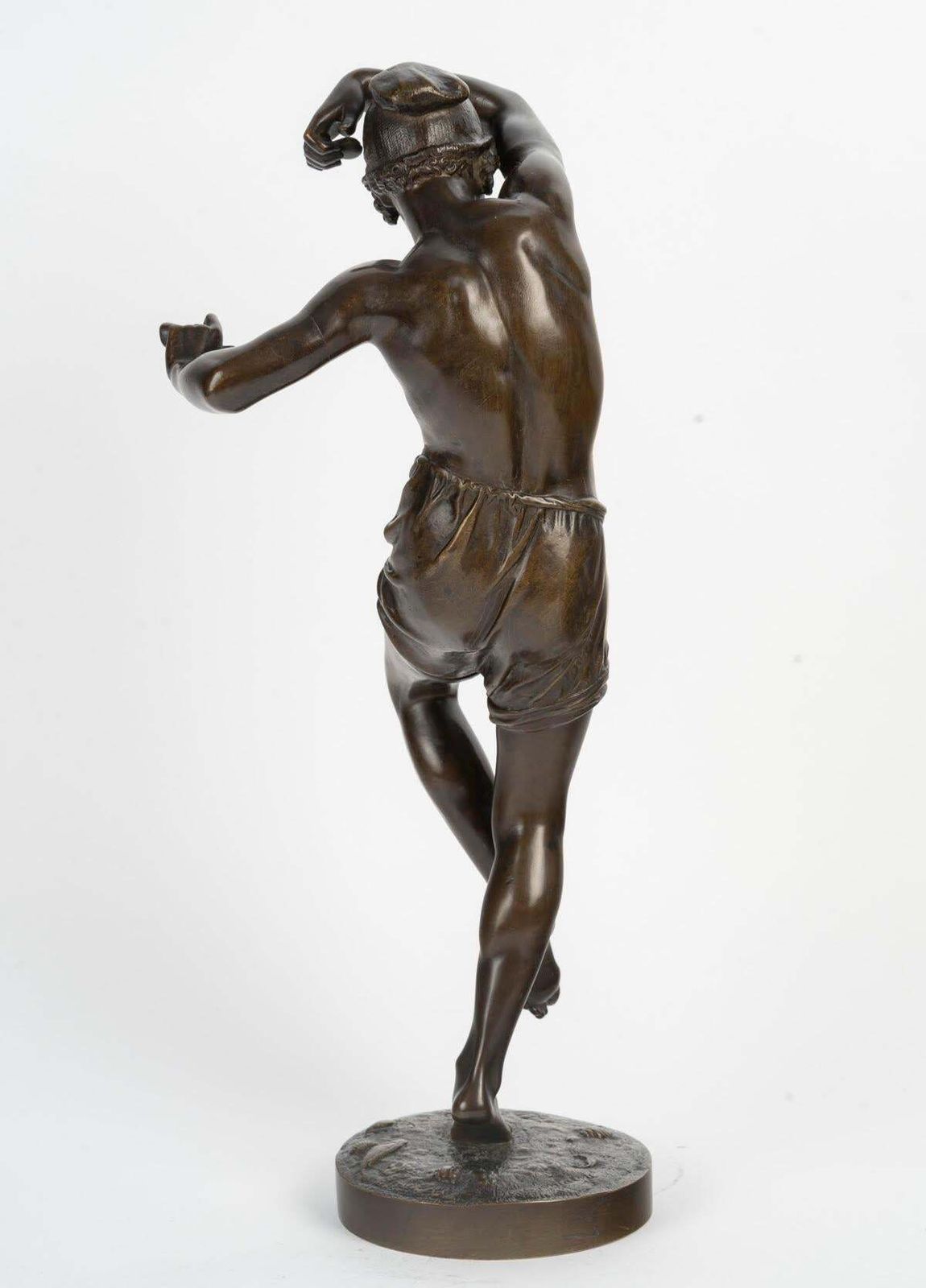 Bronze Sculpture By Francisque Duret With A Brown Patina Depicting A Dancer. photo vinterior