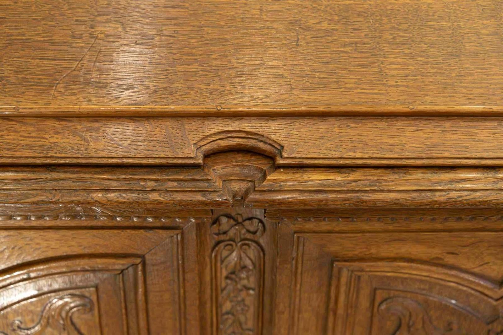 19th Century Sideboard Forming A Sloping Desk, Carved Oak, Napoleon III Period. photo for sale