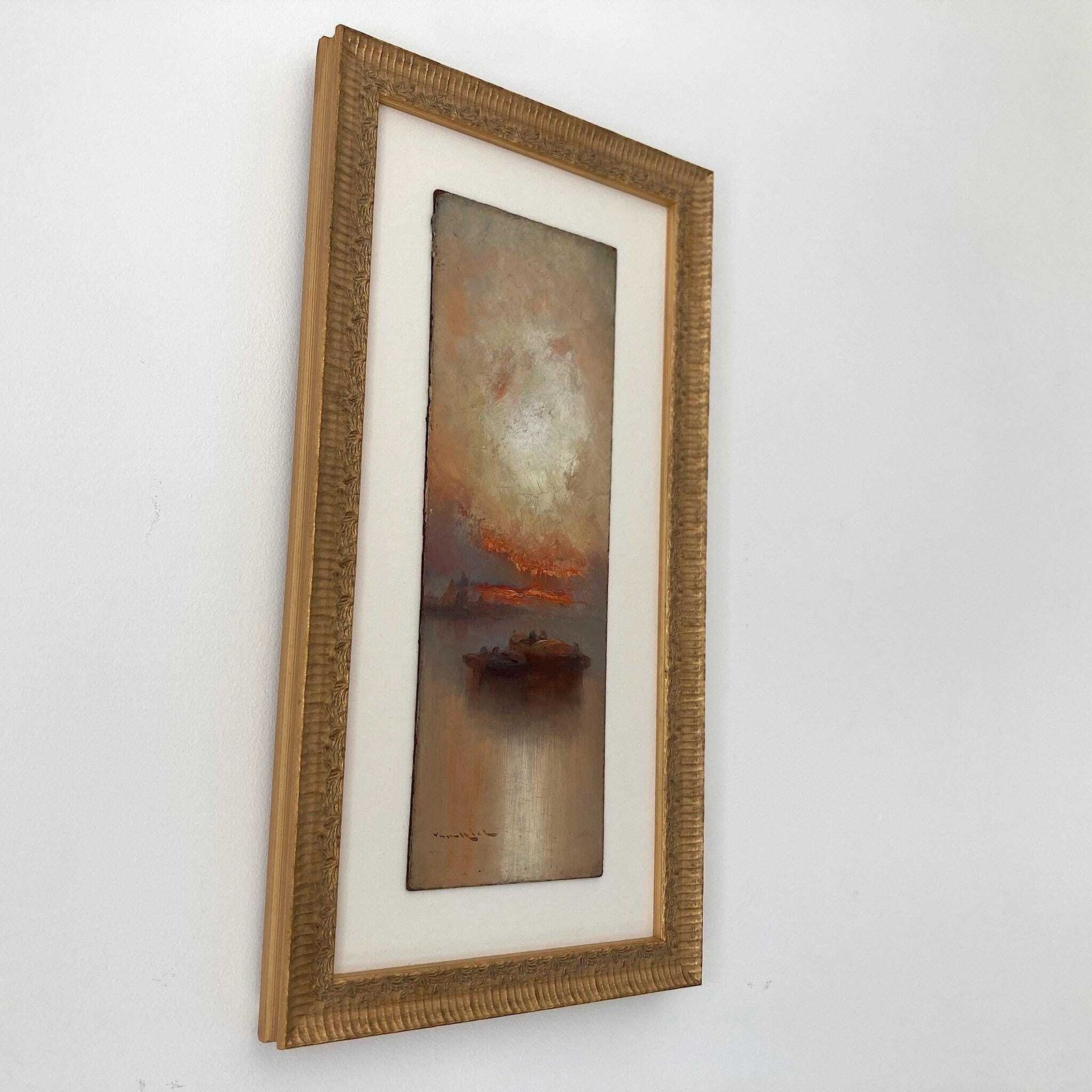 Venice   Antique Oil Painting Of Venice Late 19th Century Italian Austrian Artist photo furniture