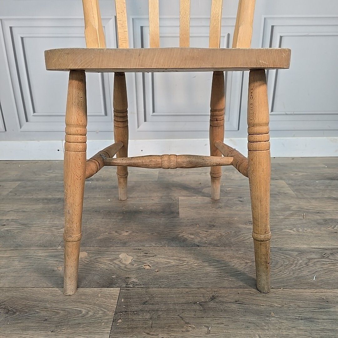 Antique Wooden Farmhouse Chairs   Victorian Style Turned Country Windsor  Solid photo 70.0