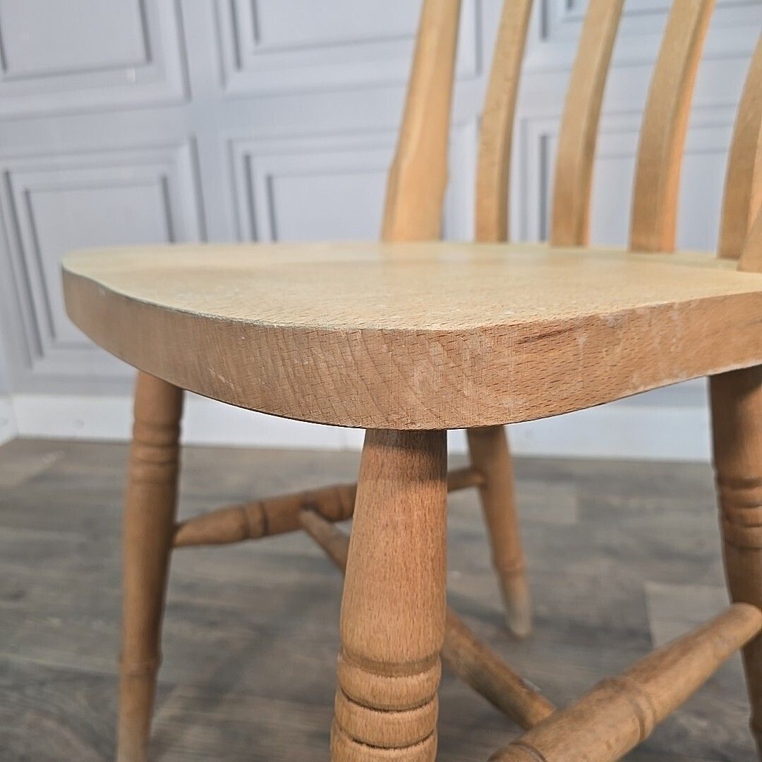 Furniture Antique Wooden Farmhouse Chairs   Victorian Style Turned Country Windsor  Solid photo
