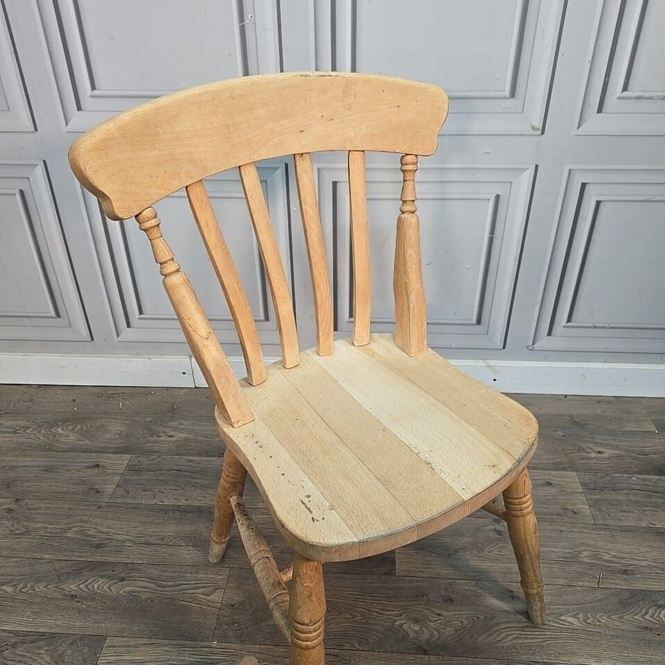 Antique Wooden Farmhouse Chairs   Victorian Style Turned Country Windsor  Solid photo for sale