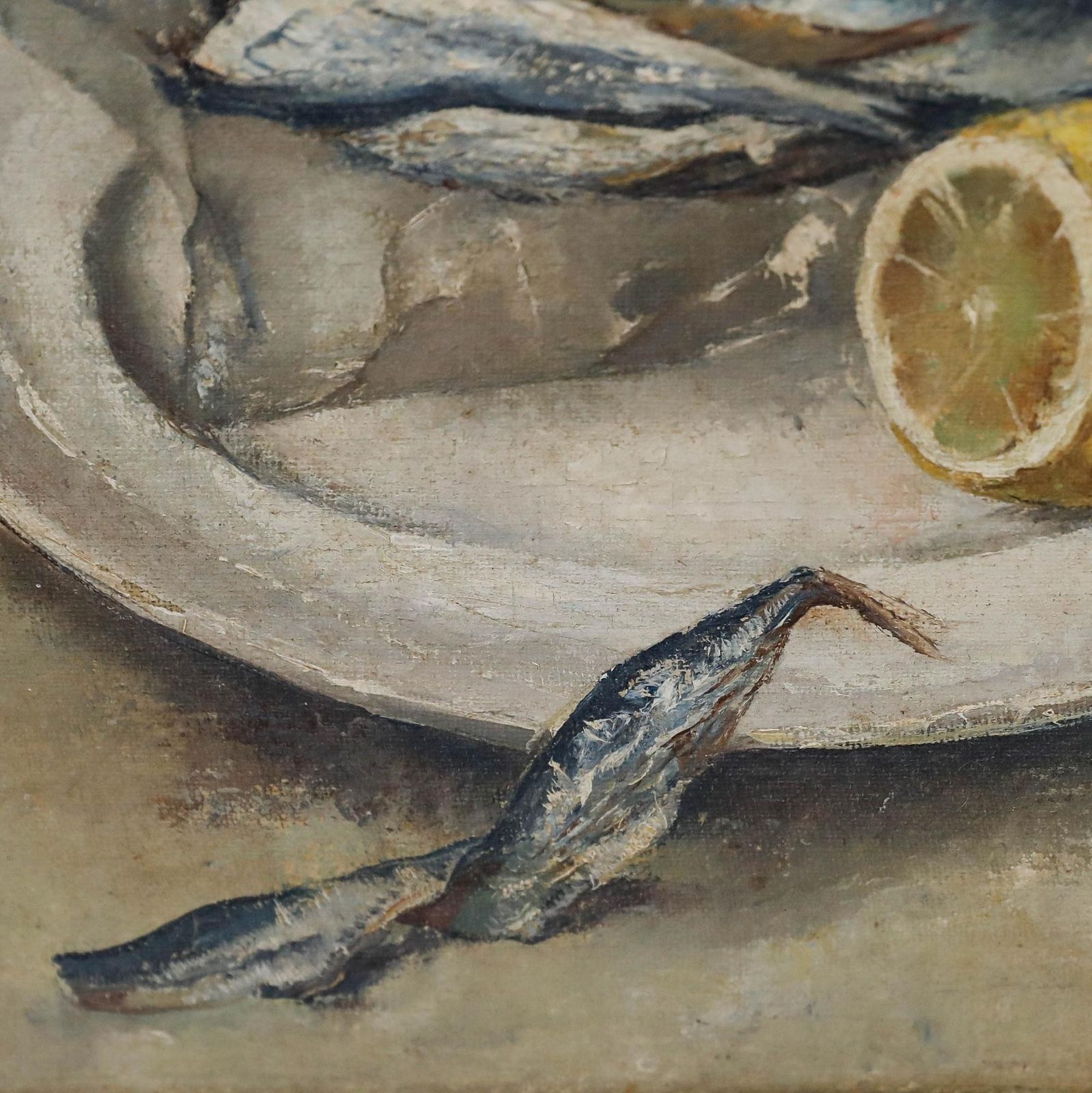 photo furniture Ina Hooft (1894 1994)   Framed Mid 20th Century Oil, Sprat & Lemon