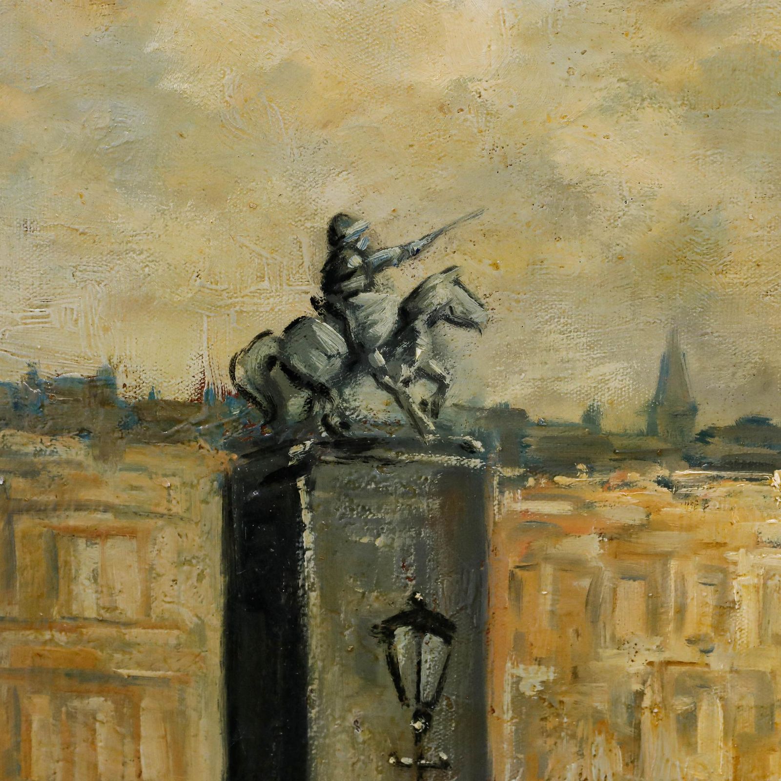 Jacob London (1872 1953)   Early 20th Century Oil, Parisian Street Scene photo Art