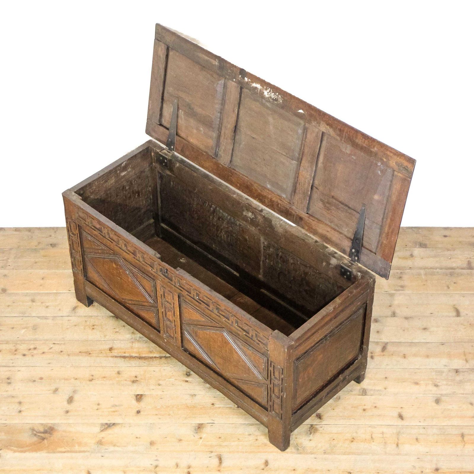 Antique 19th Century Oak Coffer | Antique Furniture | Antique Trunk | Antique Oak Blanket Box | Antique Storage (M 6696) photo Furniture