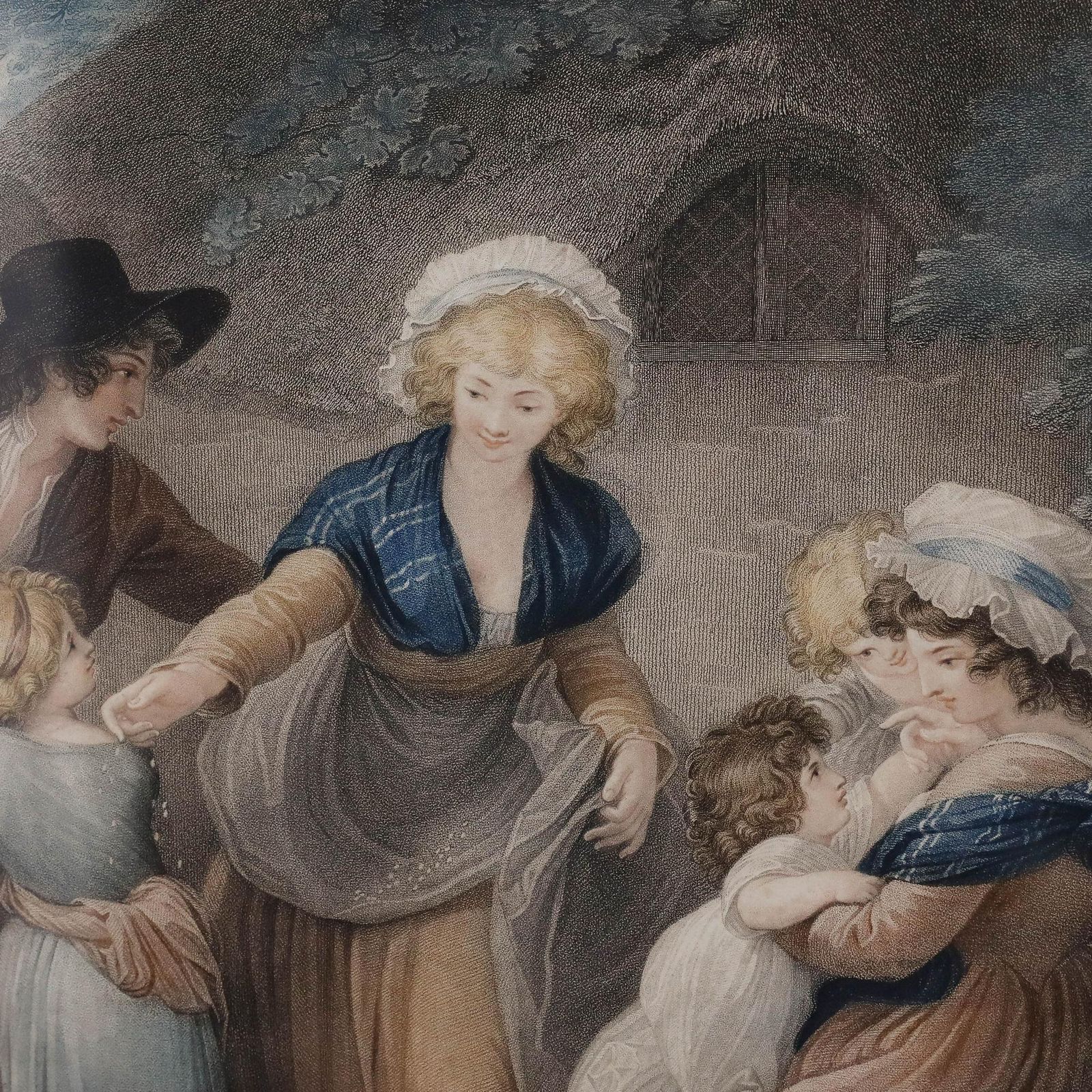Charles Knight After Thomas Stothard   Stipple Engraving, The Tenant's Family photo buy