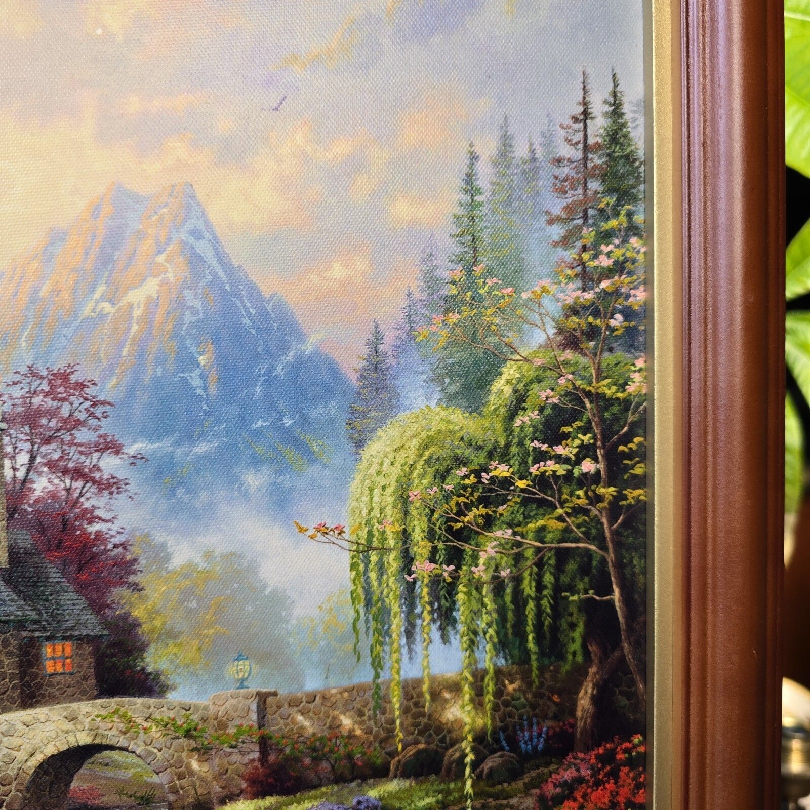 Thomas Kinkade Limited Edition Dogwood Chapel Illuminating Canvas Print Rare photo Art