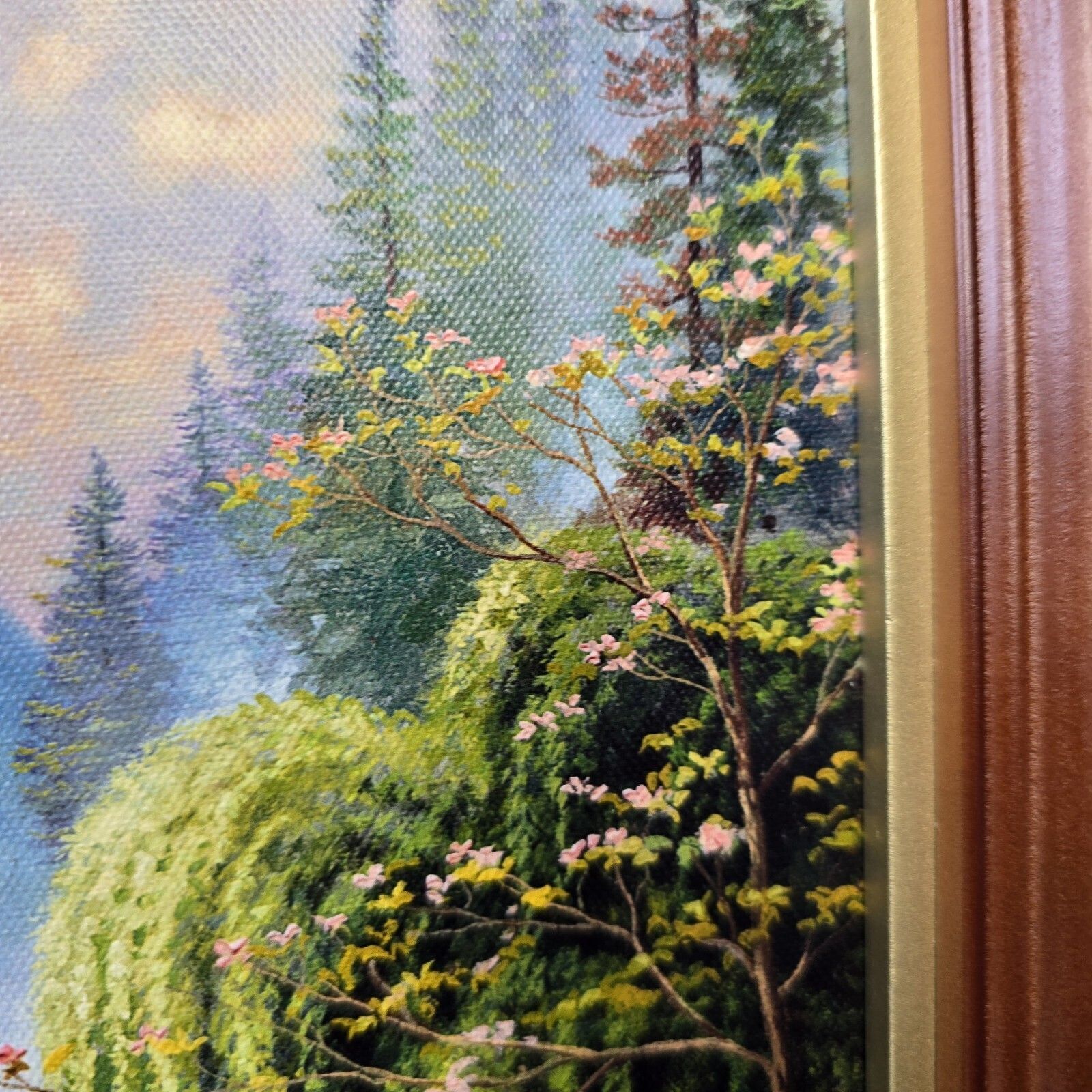 Thomas Kinkade Limited Edition Dogwood Chapel Illuminating Canvas Print Rare photo 135.0
