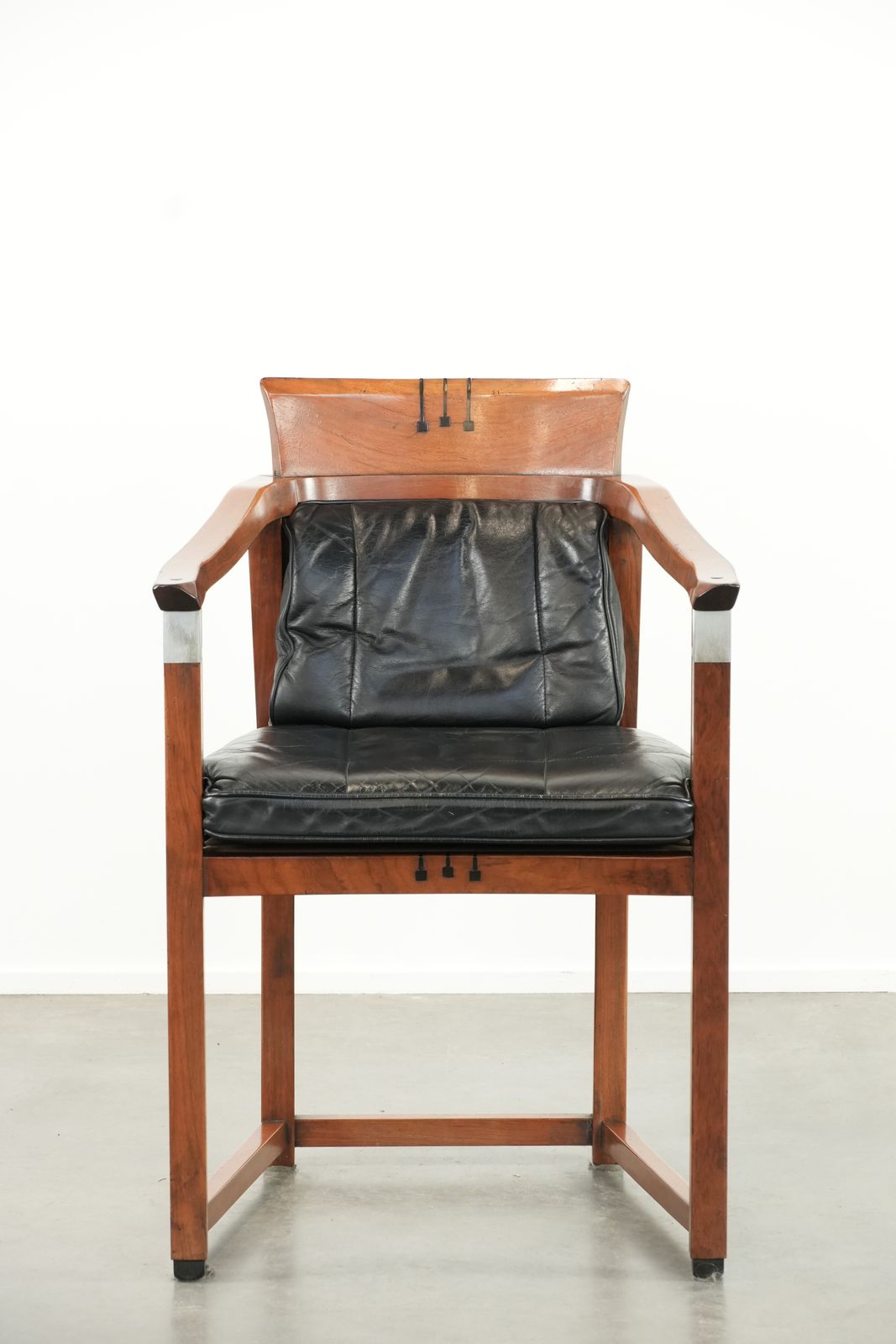Luxury Black Leather Schuitema Art Deco Design Dining, Occasional, Or Desk Chair From The Decoforma Series With Armrests photo furniture