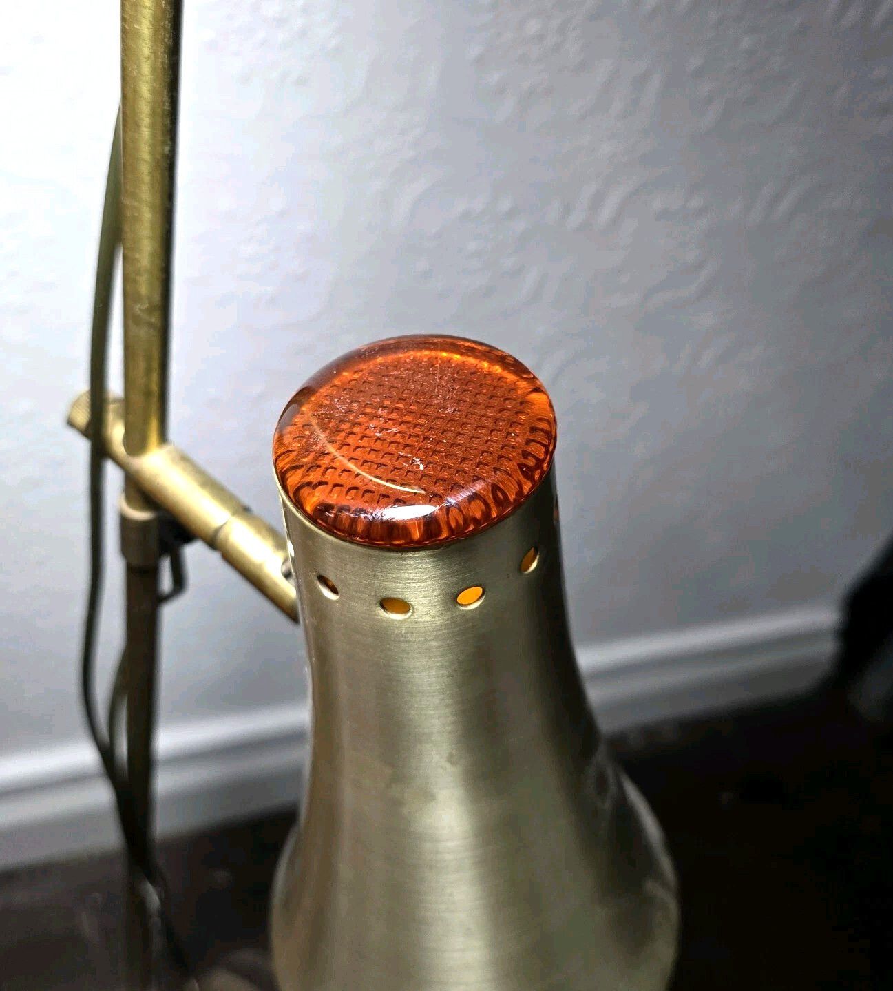 Vintage 70s Brass Floor Lamp Vitrika Denmark Mcm Reading Adjustable 2lights Rare photo Lighting