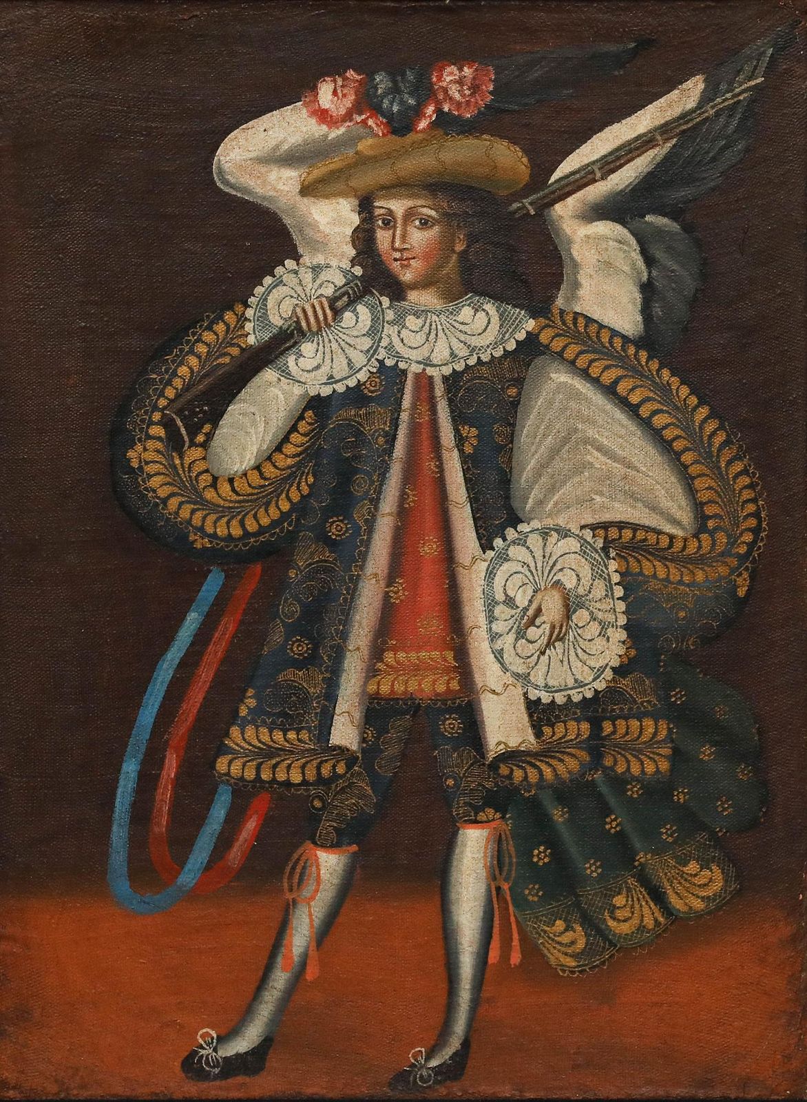 Cuzco School Early 20th Century Oil   Archangel Gabriel photo furniture