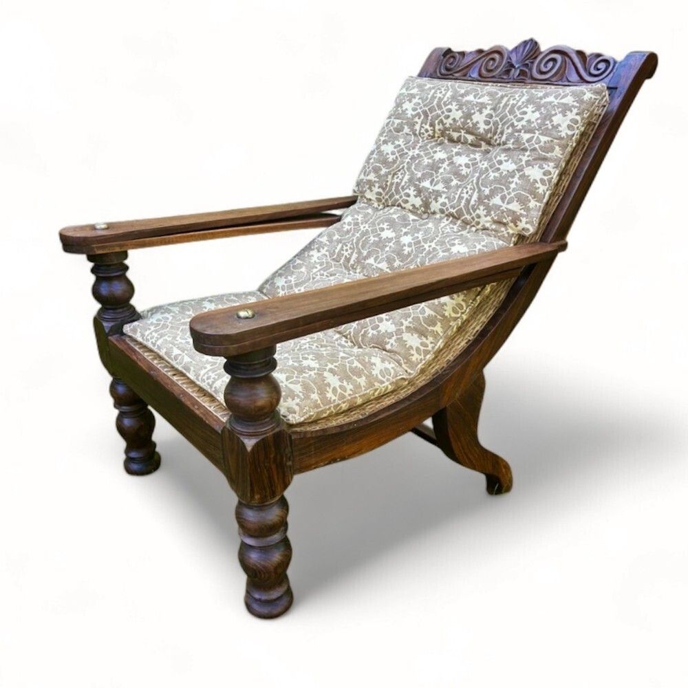 Fine 19th Century Anglo Indian Bombay Rosewood Planters Chair photo furniture