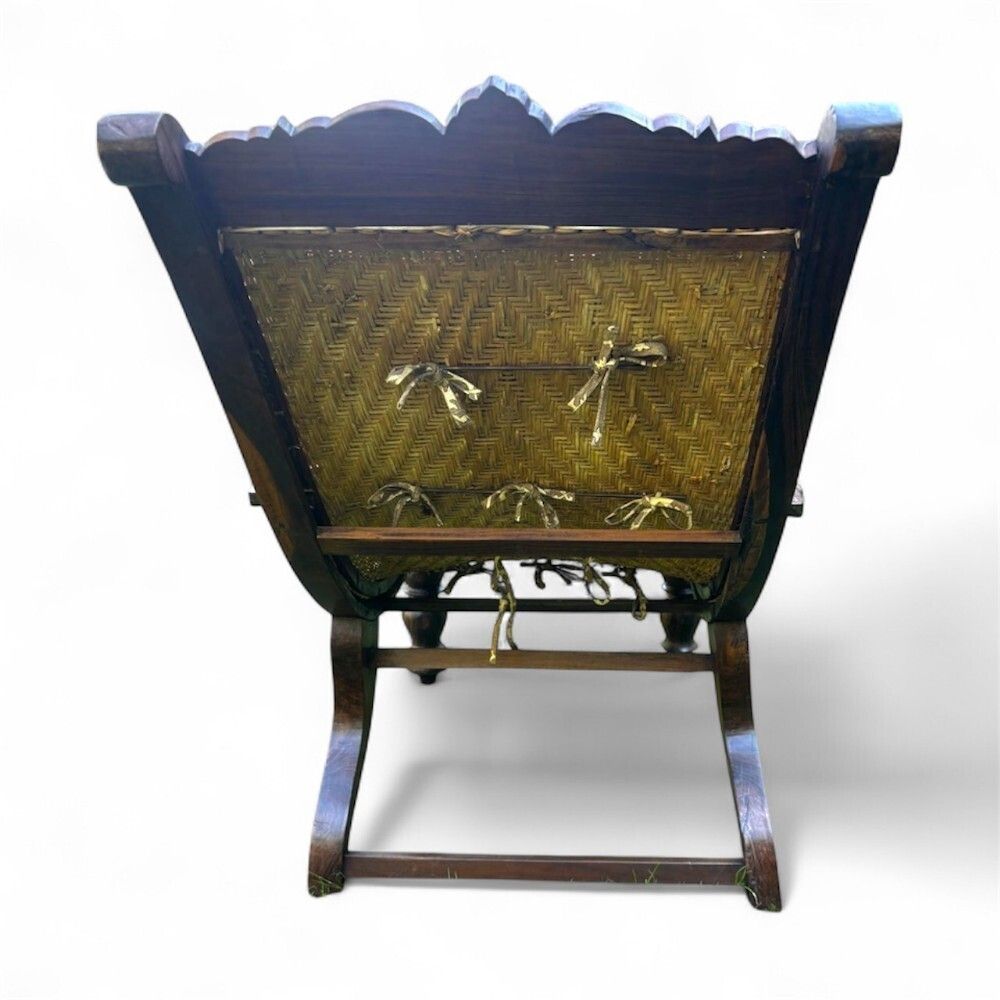 Fine 19th Century Anglo Indian Bombay Rosewood Planters Chair photo vintage