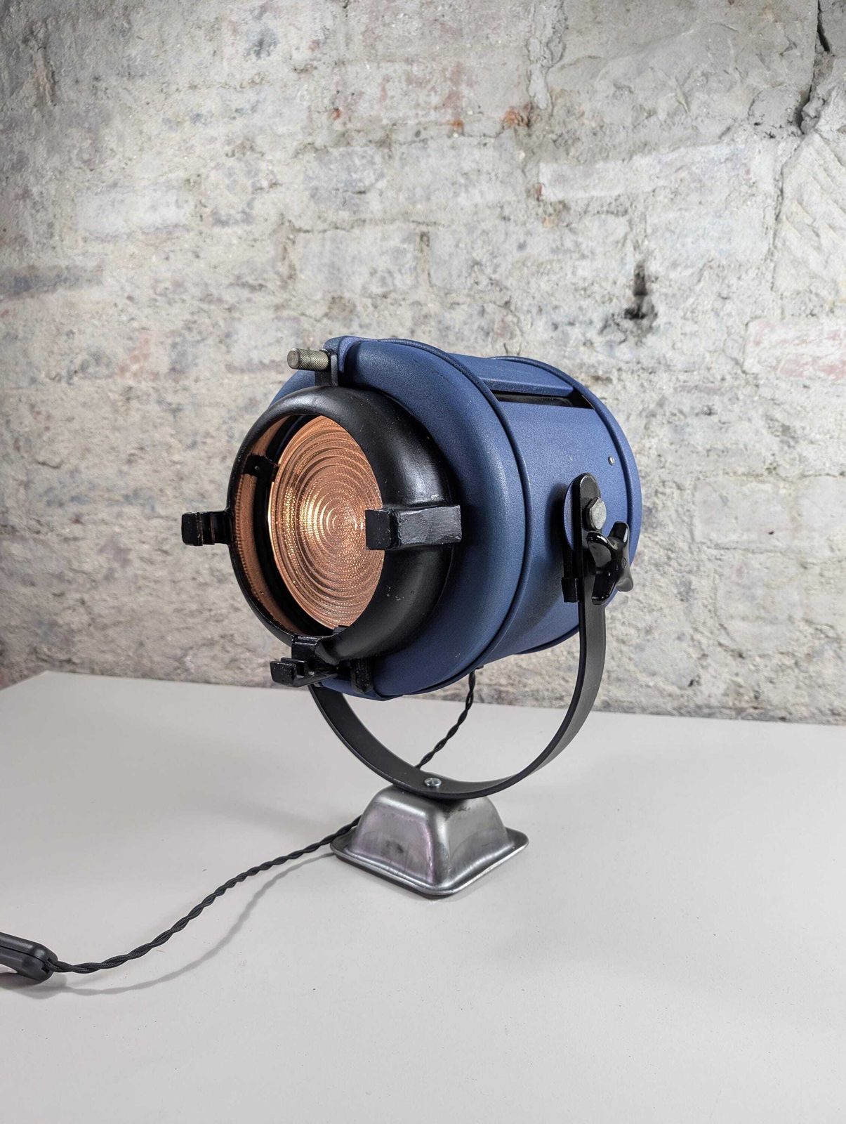 Vintage Industrial Stage Lamp 1980s Furse Spotlight Blue Theatre Light Desk Lamp E27 Pat Tested Loft Lighting photo vintage