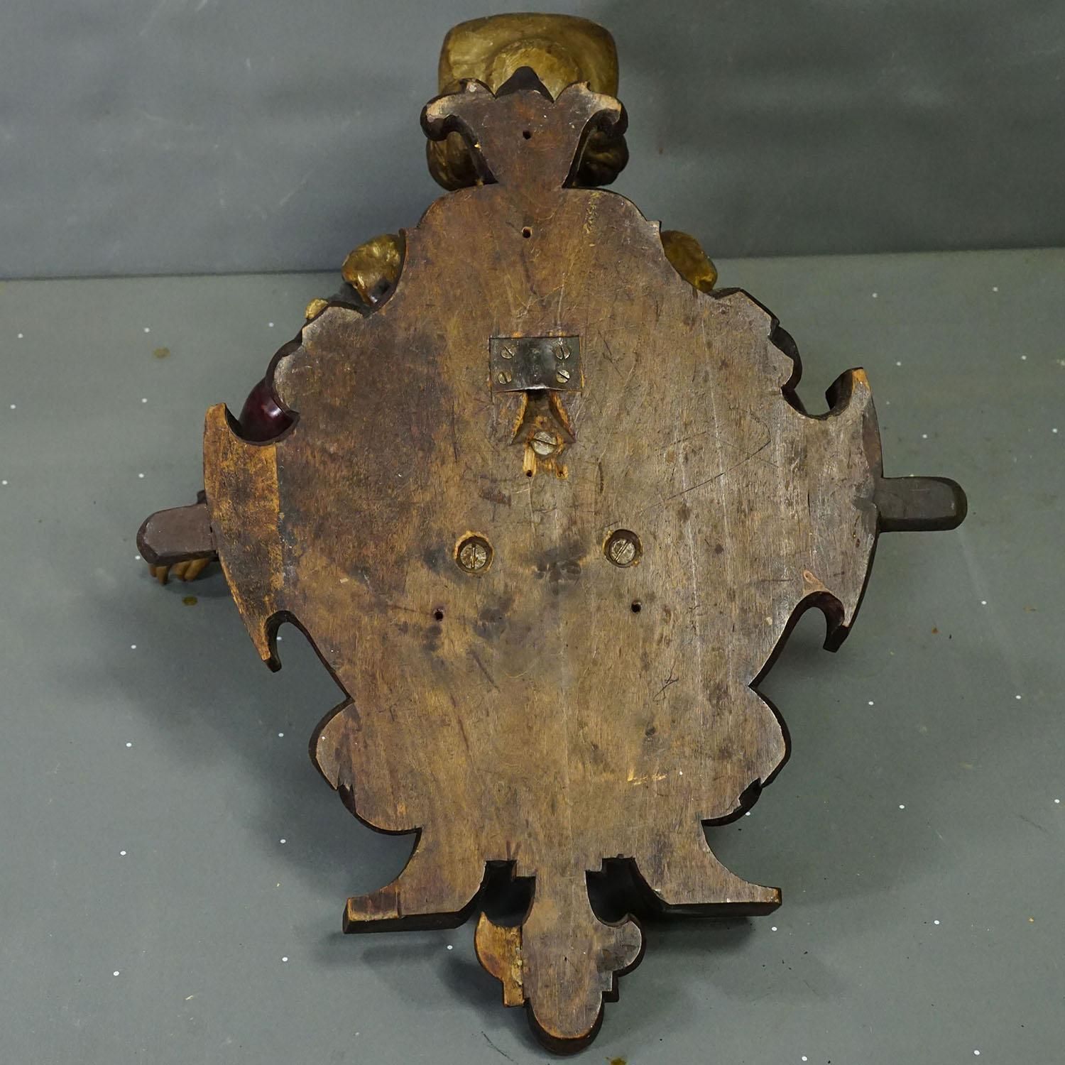 photo furniture Carved Wooden Lady Towel Holder, Folk Art, Germany, Circa 1900