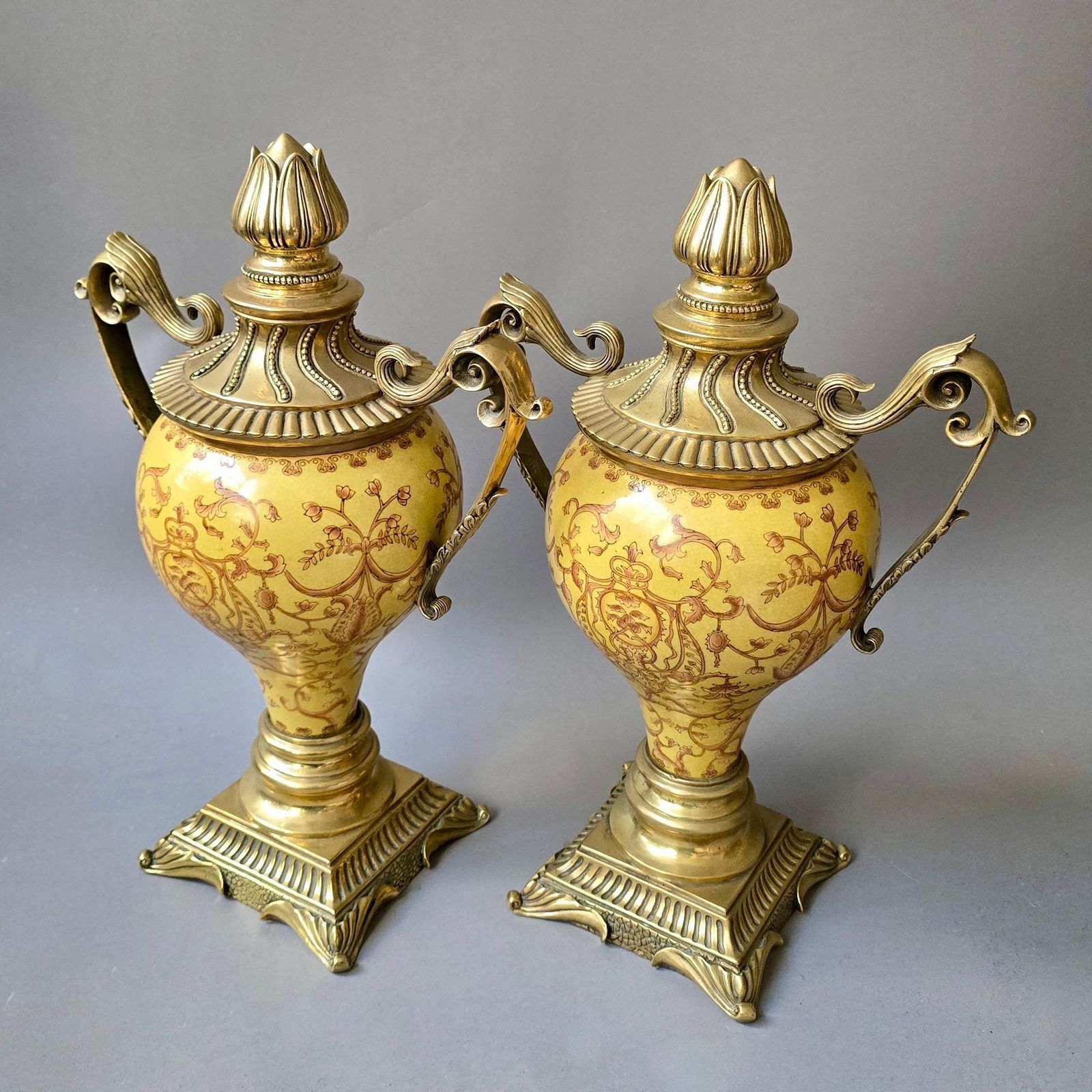 Pair Of French Napoleon III Ormolu Mounted Sevres Style Cassolettes photo 3999.0