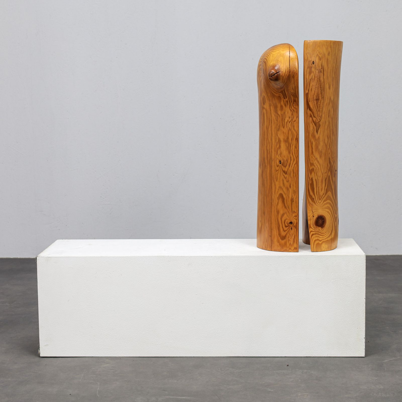 Pair Of Pinewood Sculptures By Ineke Van Zuuren, 1970s photo Art