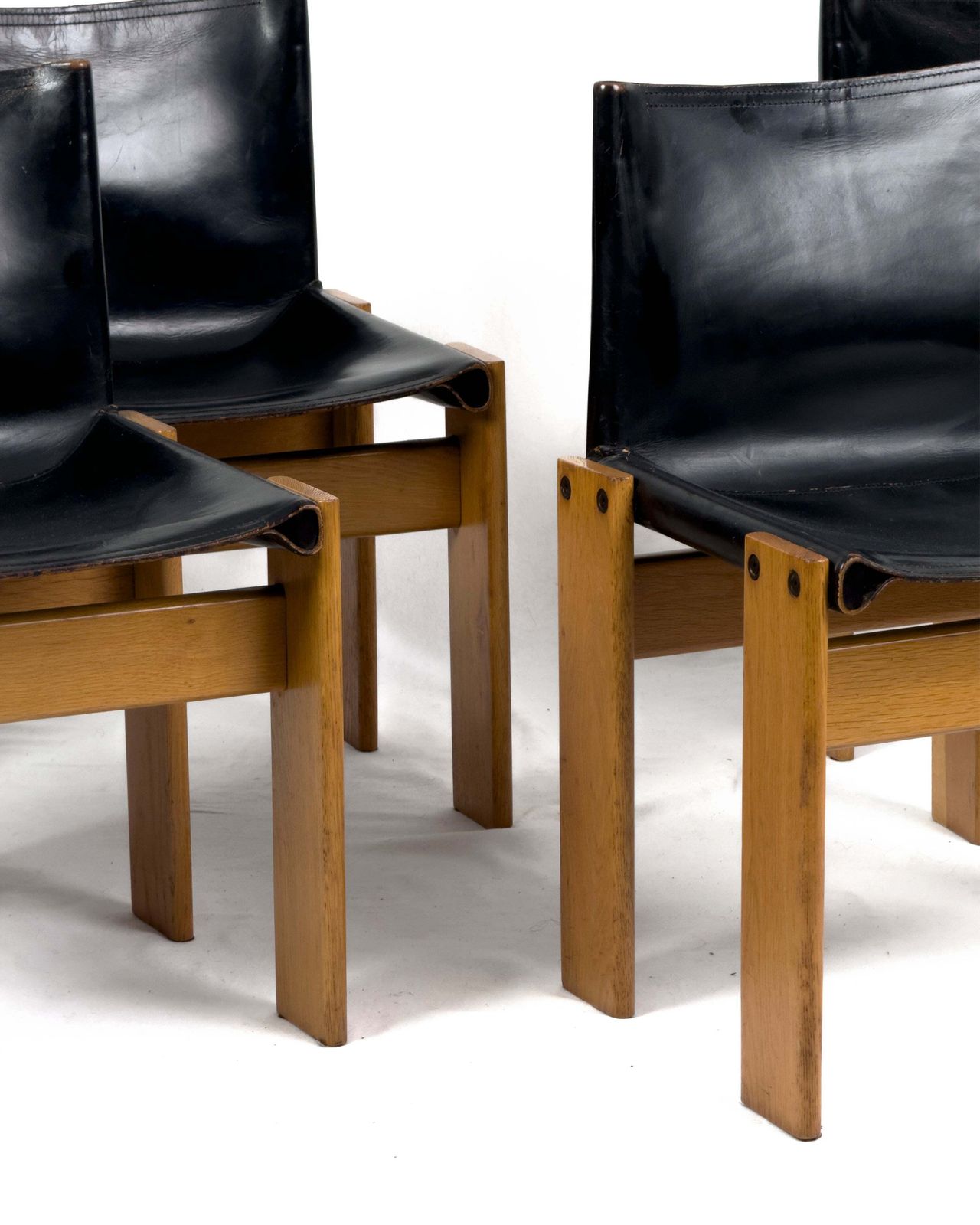 Set Of 4 Monk Dining Chairs By Afra & Tobia Scarpa For Molteni, 1970s photo for sale