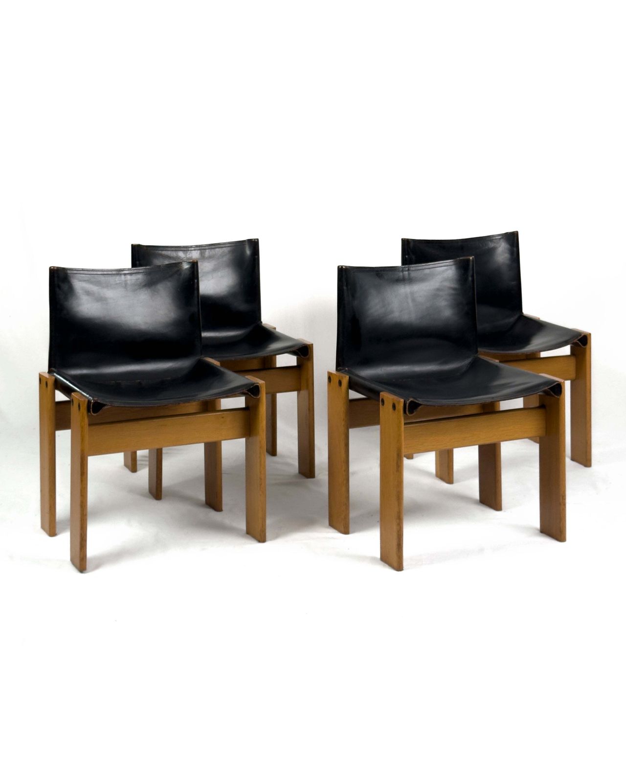 Set Of 4 Monk Dining Chairs By Afra & Tobia Scarpa For Molteni, 1970s photo vintage