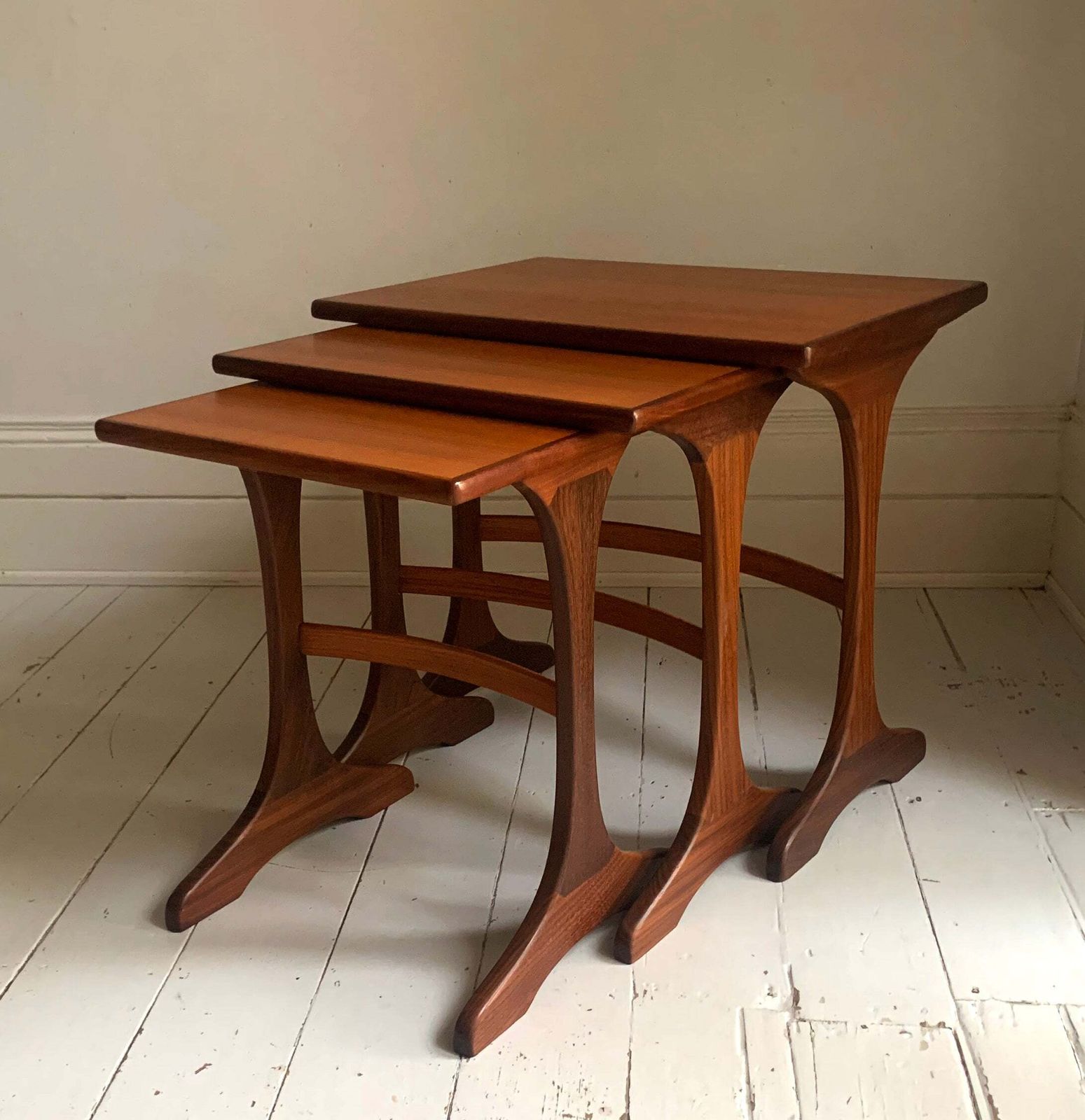 Mid Century Modern 1960s Teak G Plan Fresco Nest Of Tables, Victor Wilkins photo vintage
